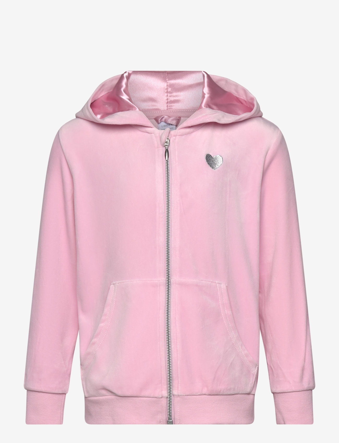 Lindex - Hoodie in velour - hoodies - light pink - 1