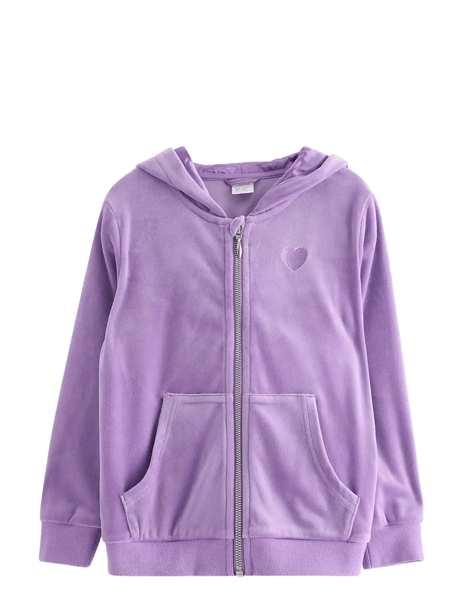 Lindex - Hoodie in velour - kapuzenpullover - lilac - 1