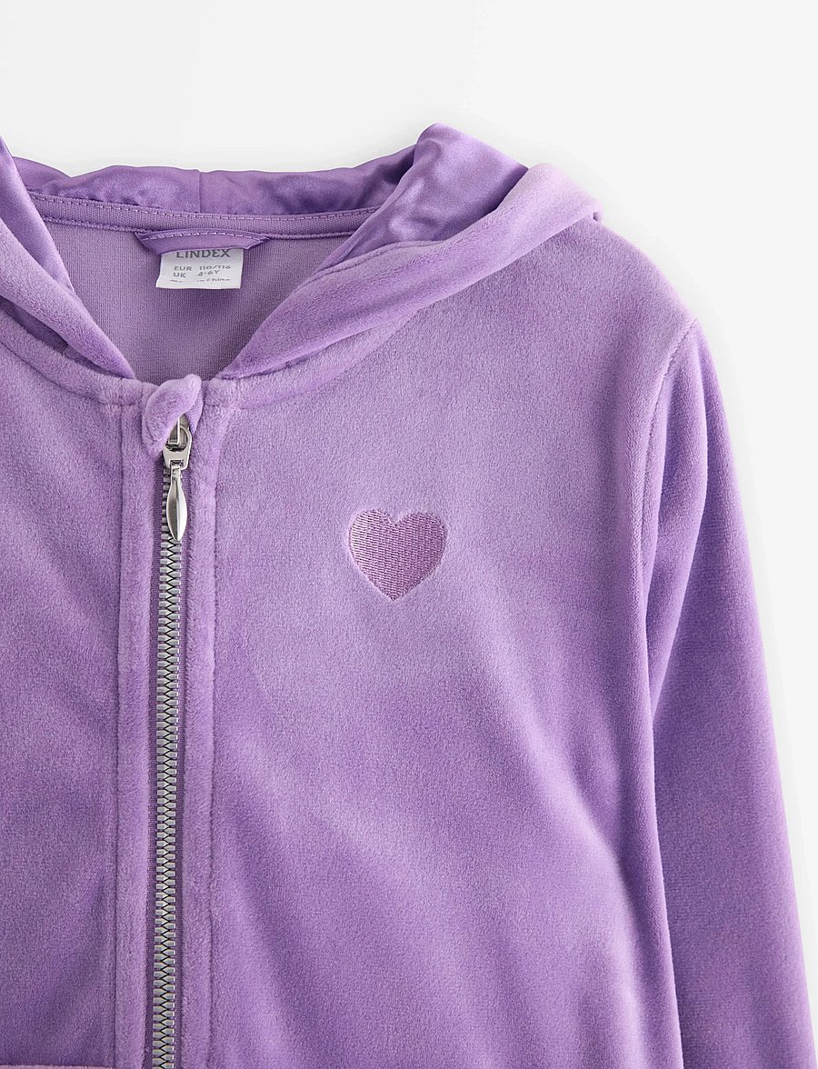 Lindex - Hoodie in velour - kapuzenpullover - lilac - 5
