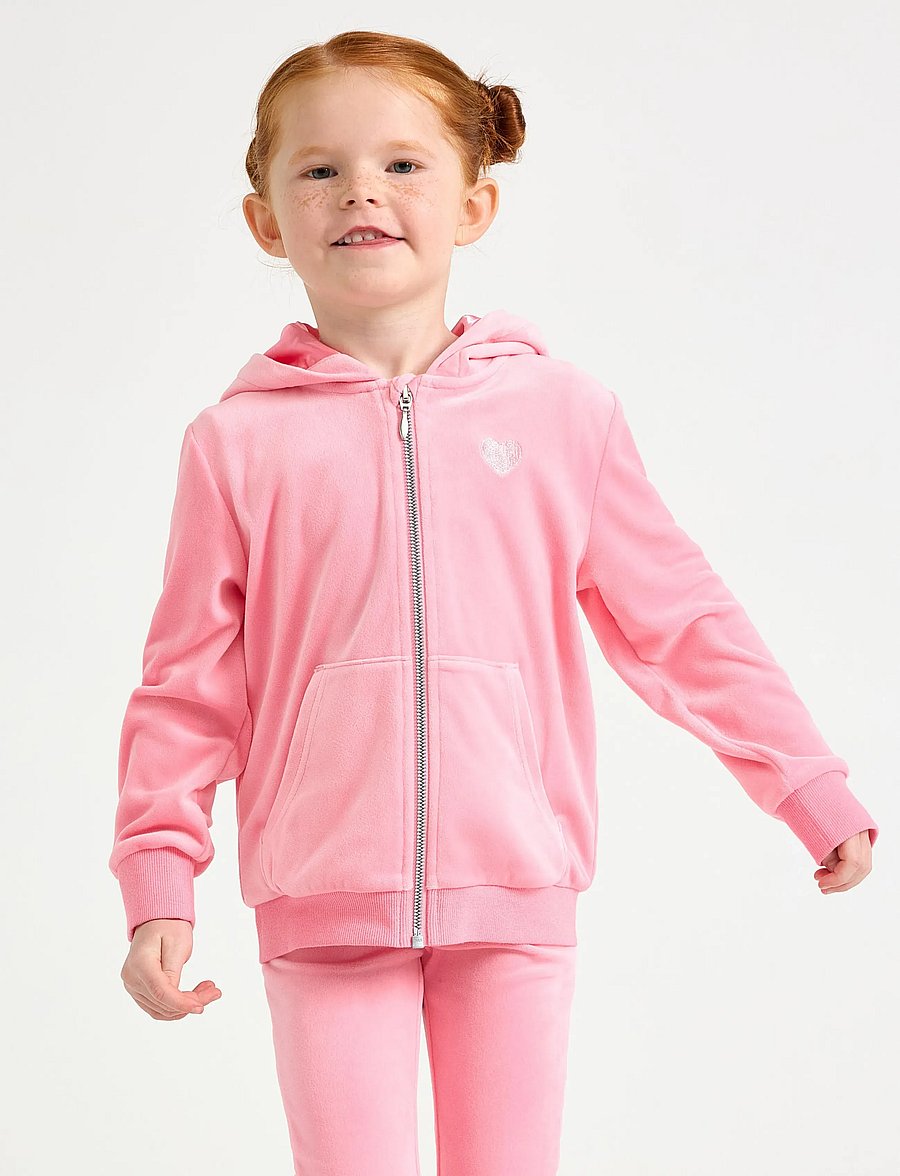 Lindex - Hoodie in velour - pulls à capuche - pink - 0