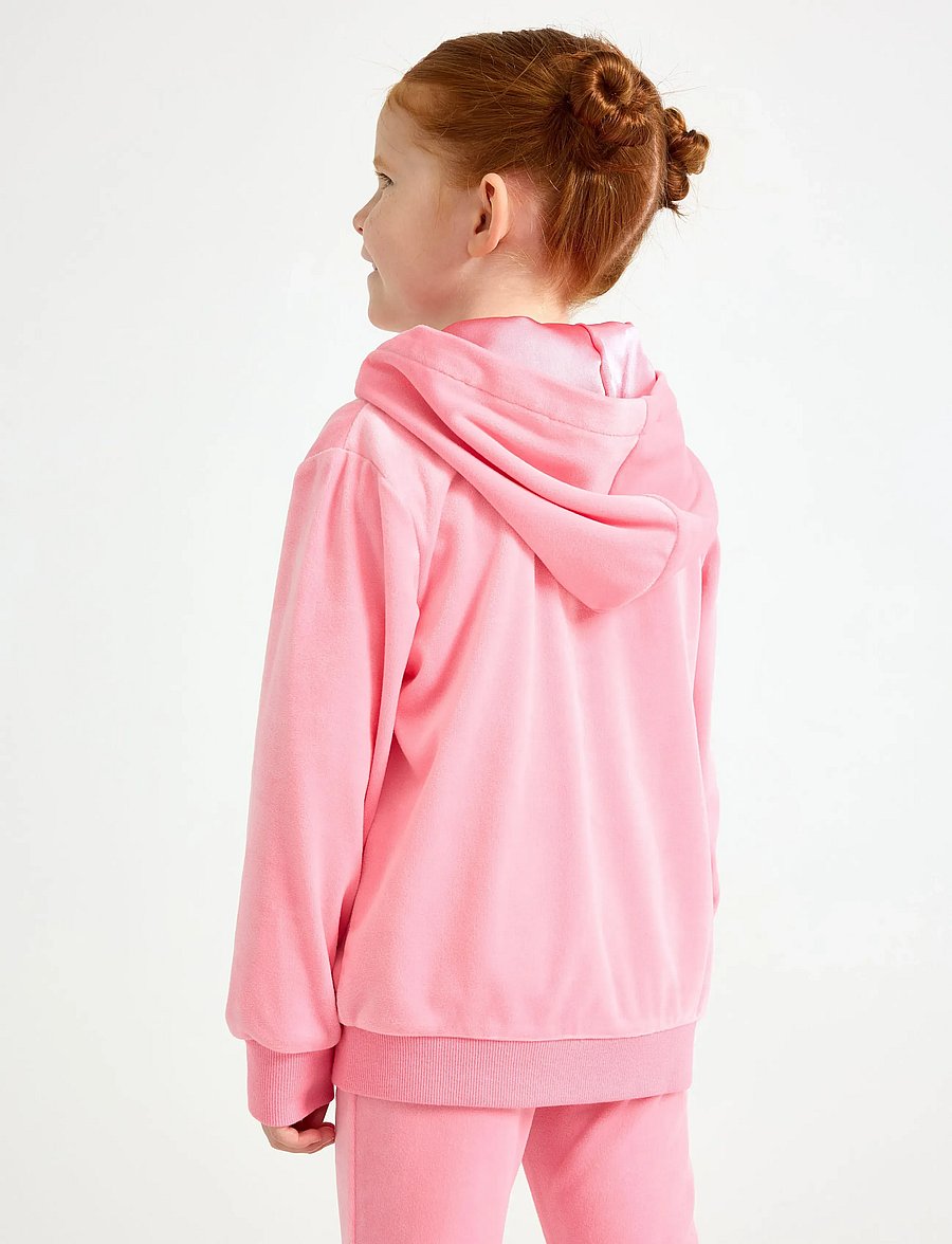Lindex - Hoodie in velour - pulls à capuche - pink - 3