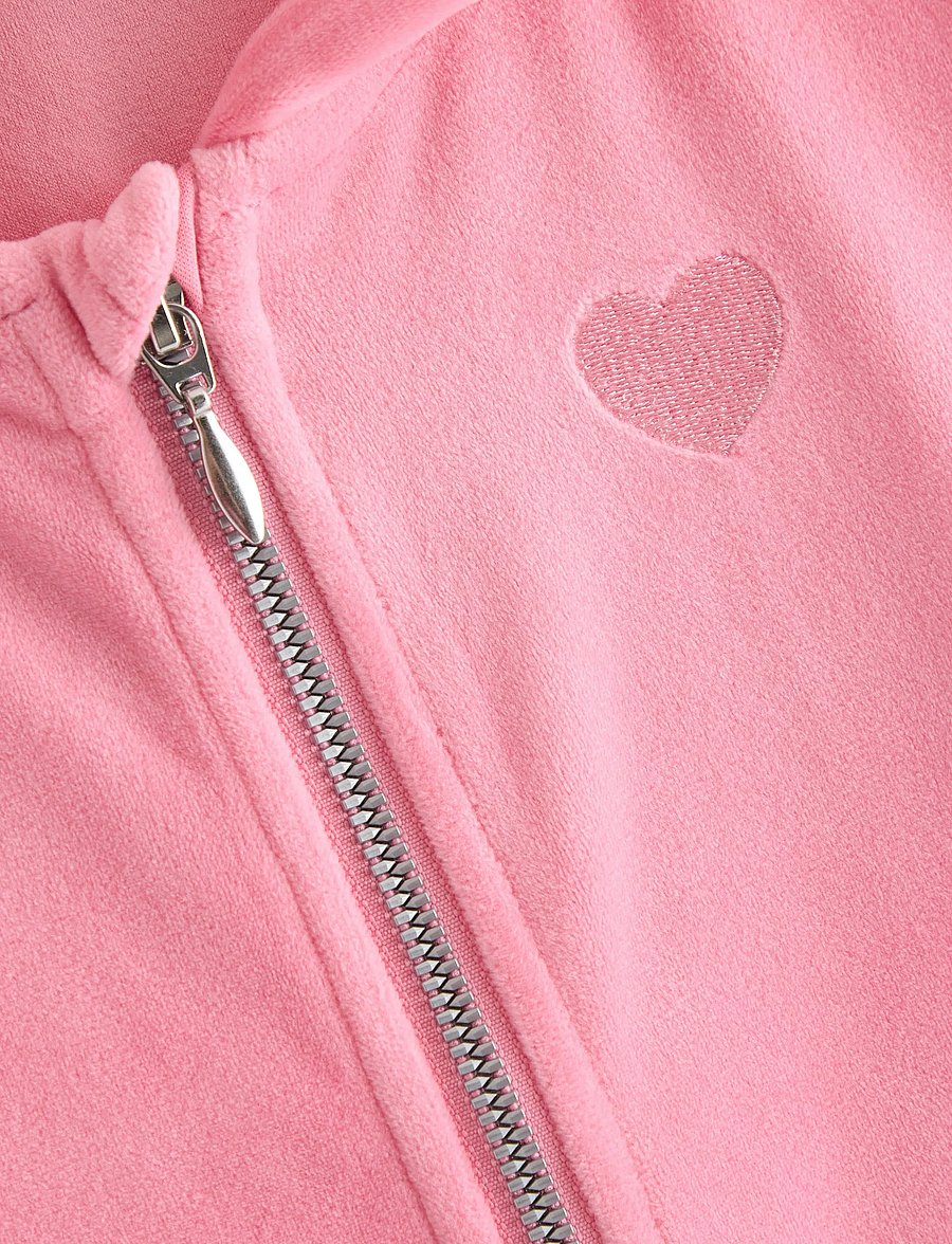 Lindex - Hoodie in velour - pulls à capuche - pink - 5