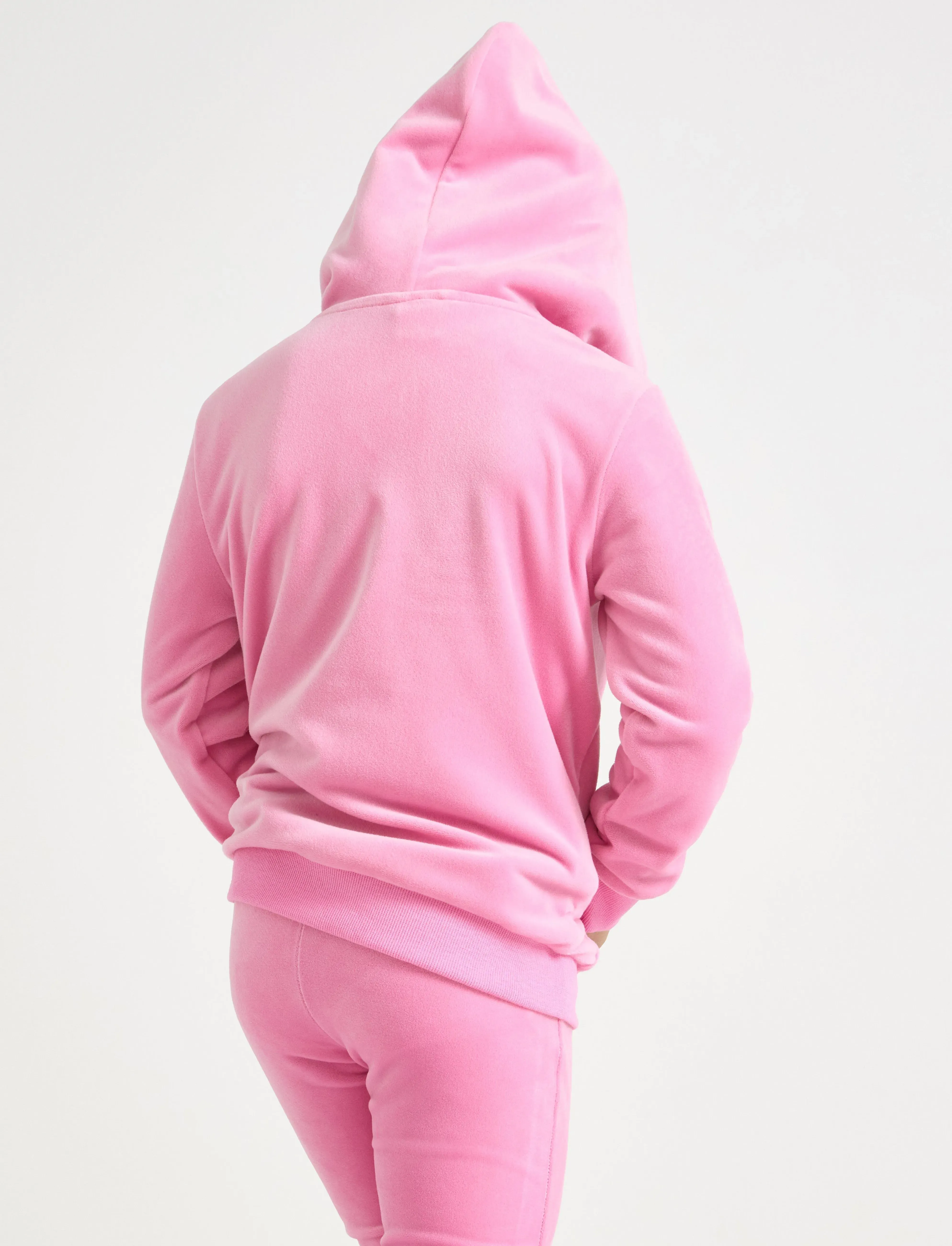Lindex - Hoodie in velour - hættetrøjer - pink - 3