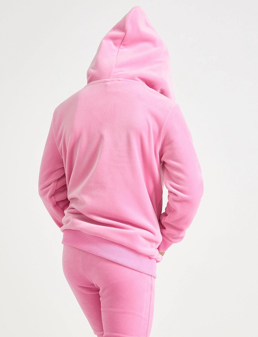 Lindex - Hoodie in velour - kapuzenpullover - pink - 3