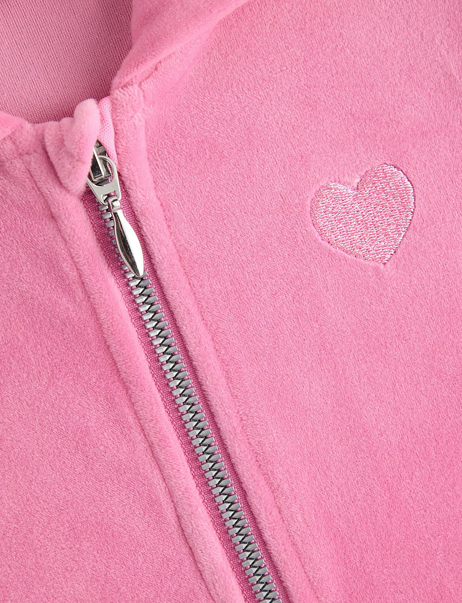 Lindex - Hoodie in velour - kapuzenpullover - pink - 5