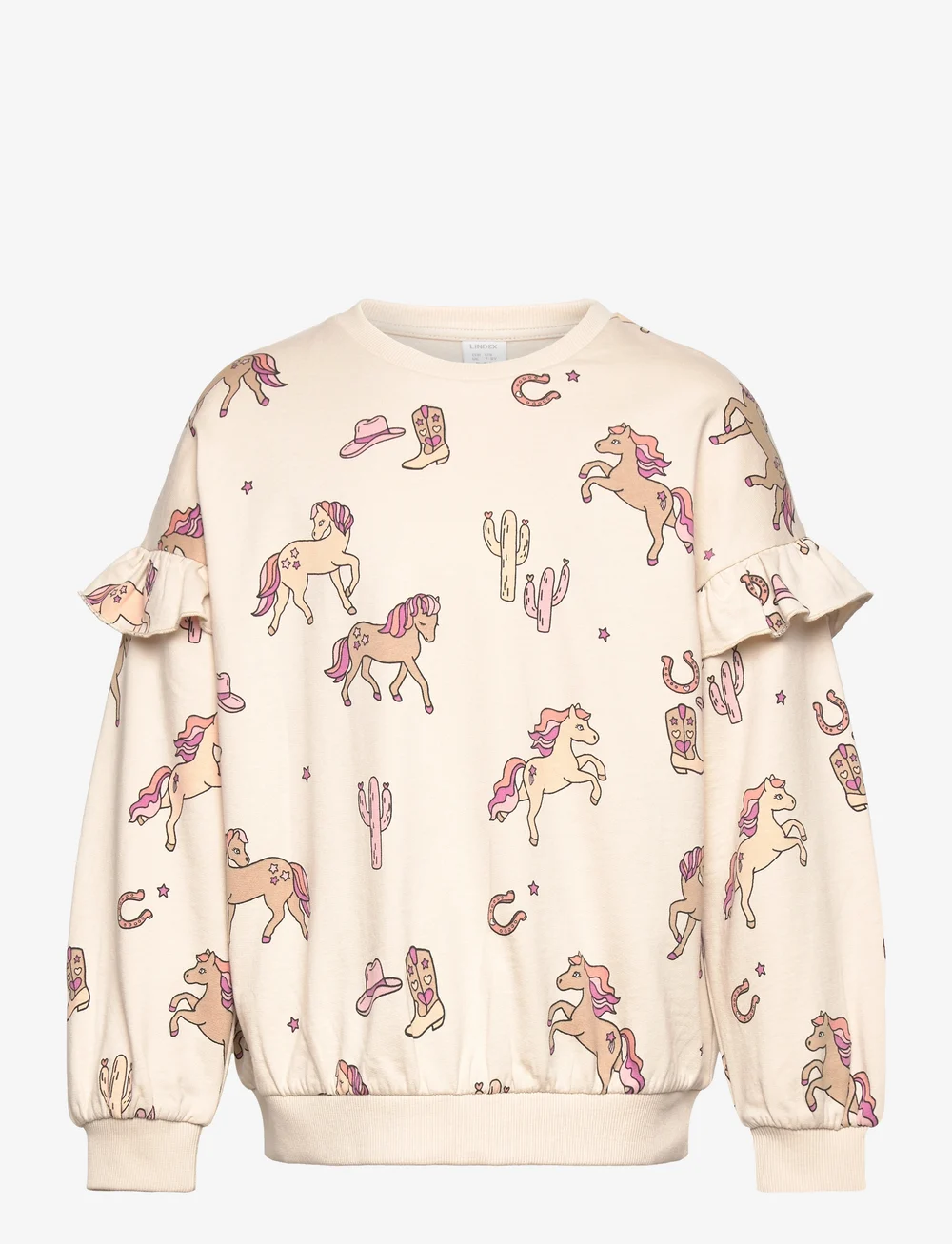 Lindex - Sweatshirt with frill detail A - dressipluusid - light beige - 1