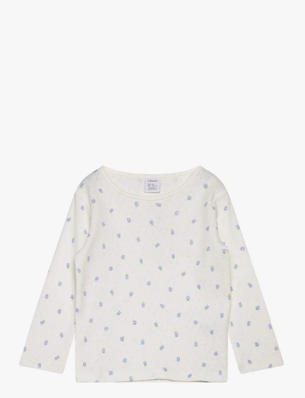 Lindex - Top l s pointelle AOP - langærmede t-shirts - light dusty white - 1