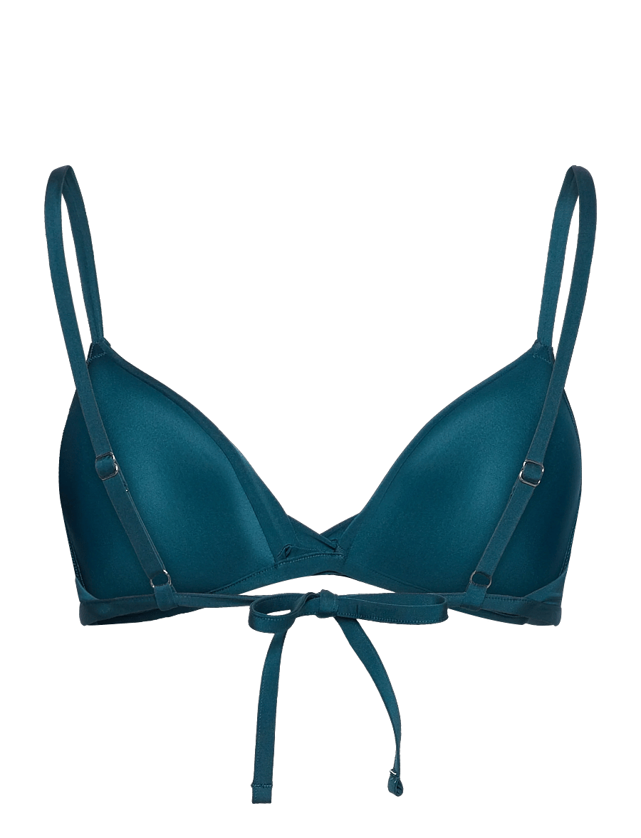 Lindex - Swim top Nicola Shiny - vielutėmis sutvirtintos bikinio liemenėlės - dark aqua - 2