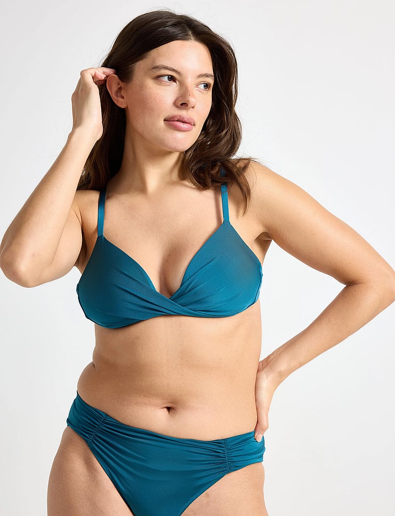 Lindex - Swim top Nicola Shiny - bedrade bikinitops - dark aqua - 0
