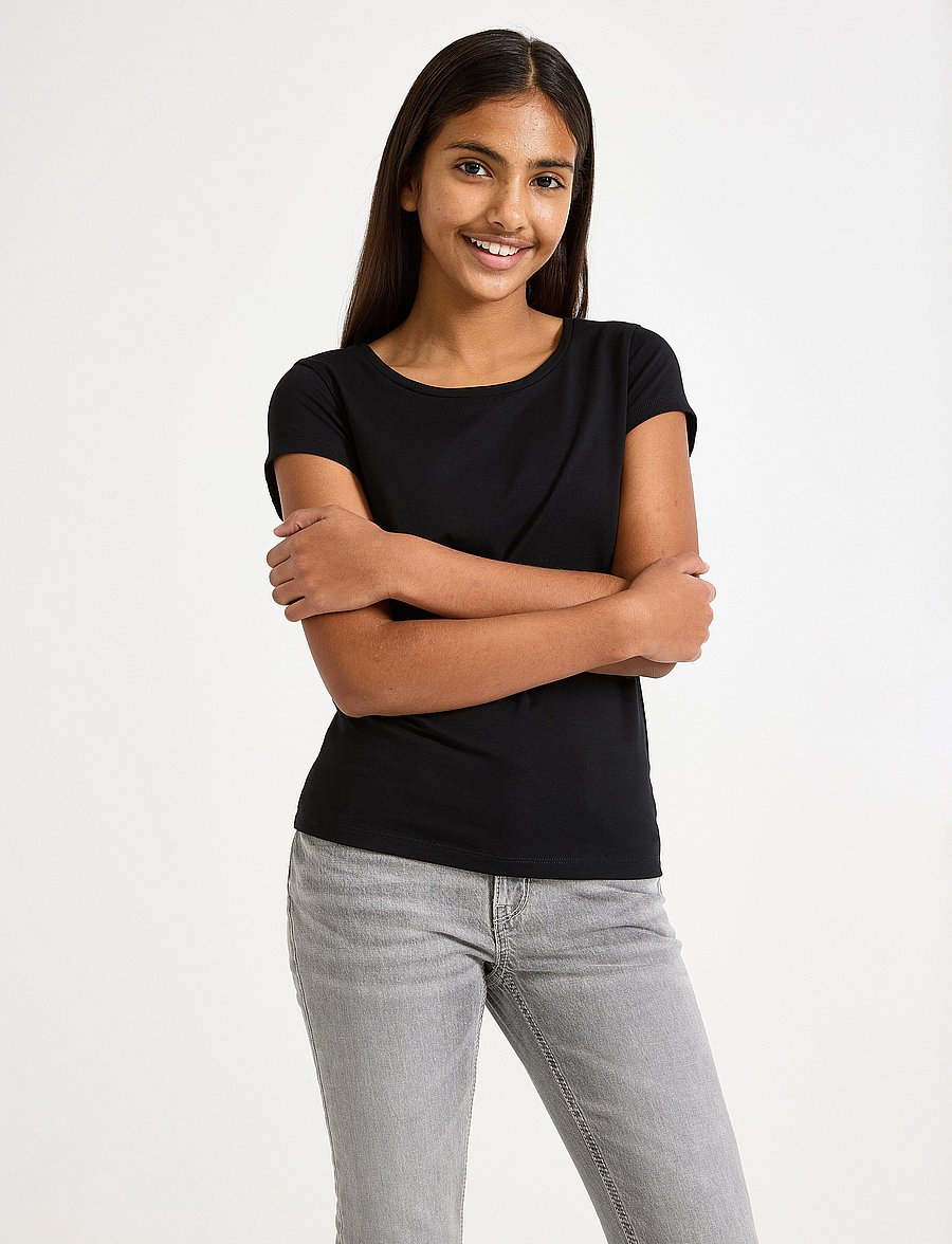 Lindex - Top with cap sleeves - kurzärmelige - black - 0