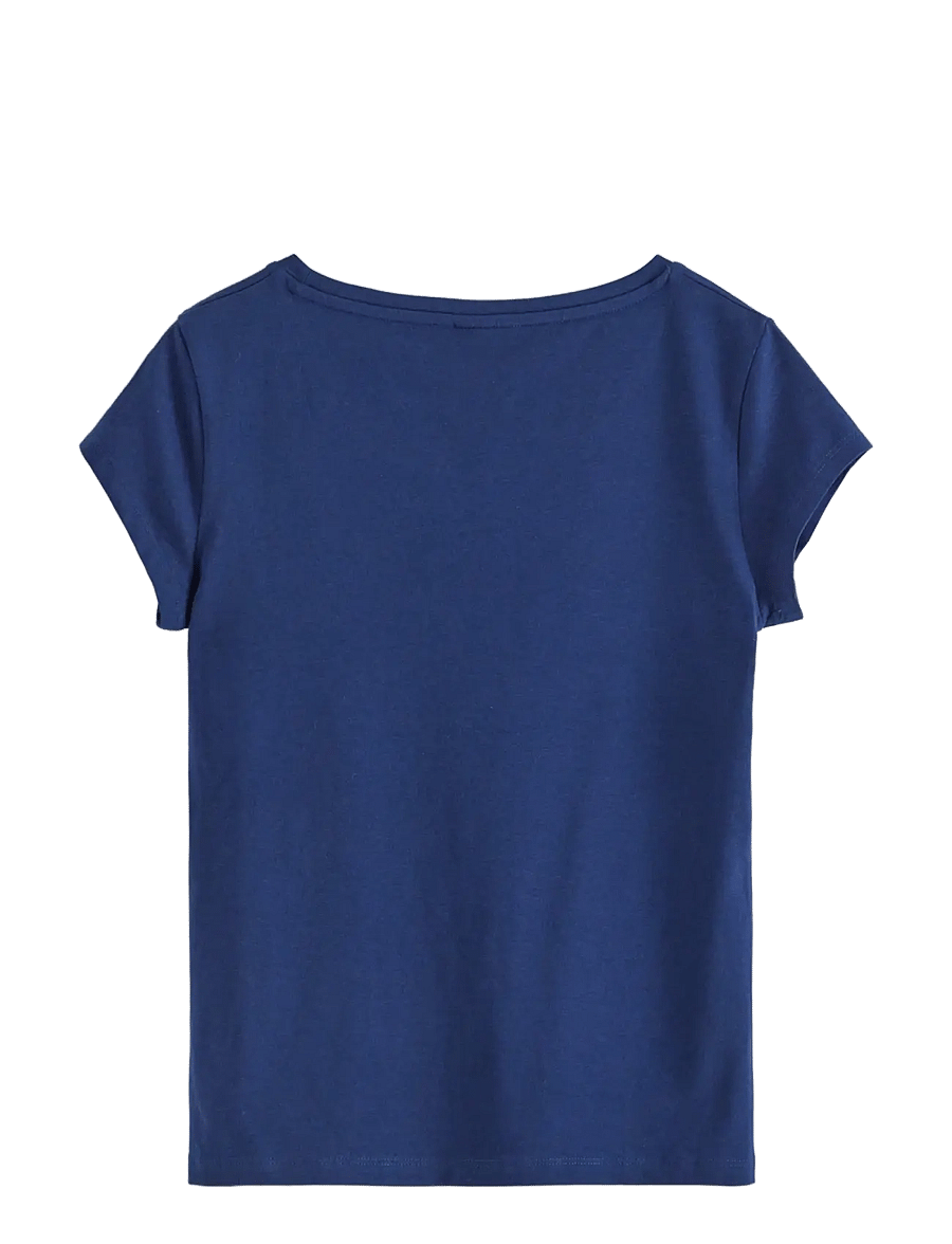 Lindex - Top with cap sleeves - kortærmede t-shirts - dark blue - 2