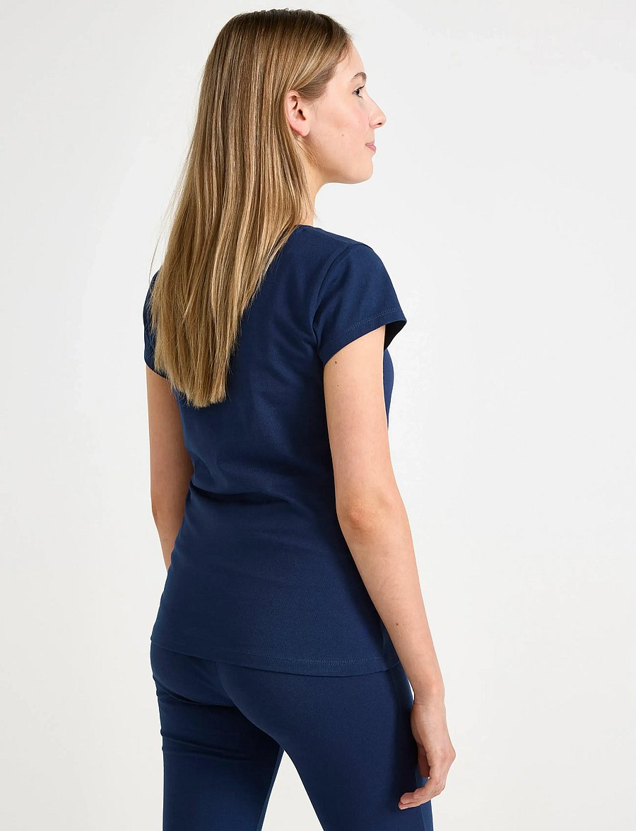Lindex - Top with cap sleeves - kortærmede t-shirts - dark blue - 3