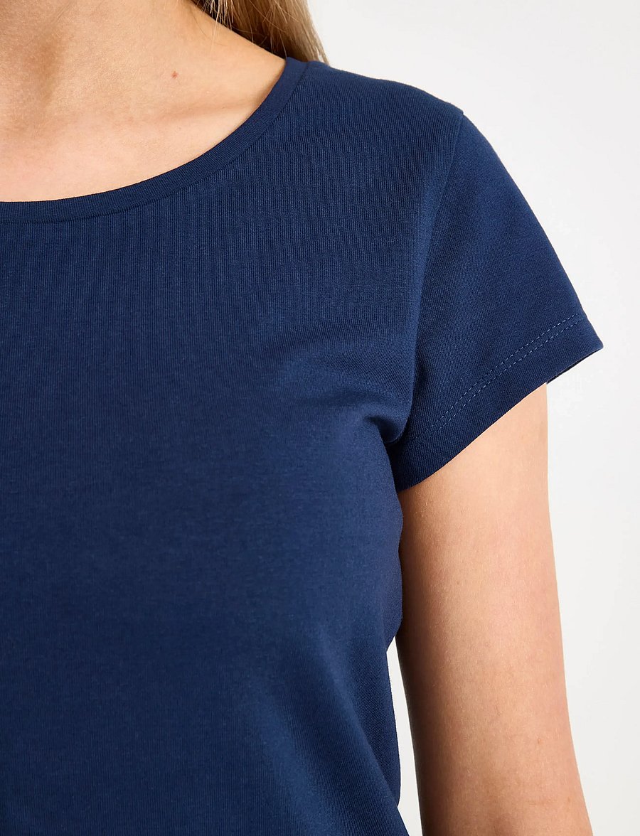 Lindex - Top with cap sleeves - kortærmede t-shirts - dark blue - 4