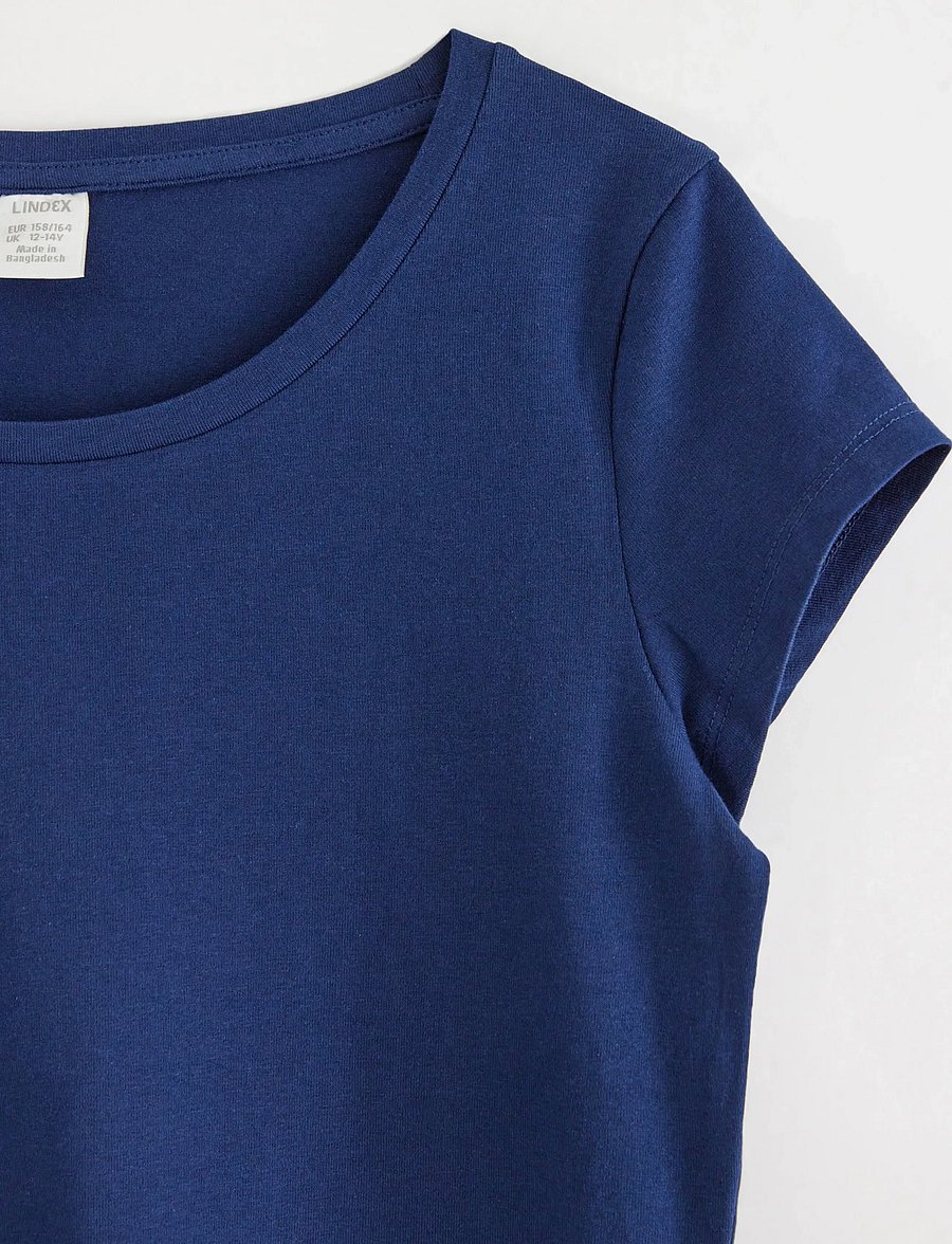 Lindex - Top with cap sleeves - kortærmede t-shirts - dark blue - 5