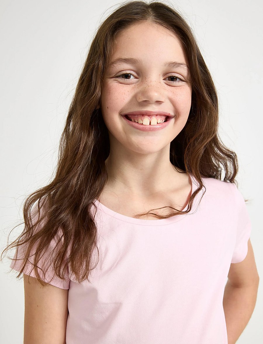 Lindex - Top with cap sleeves - kortærmede t-shirts - light pink - 4