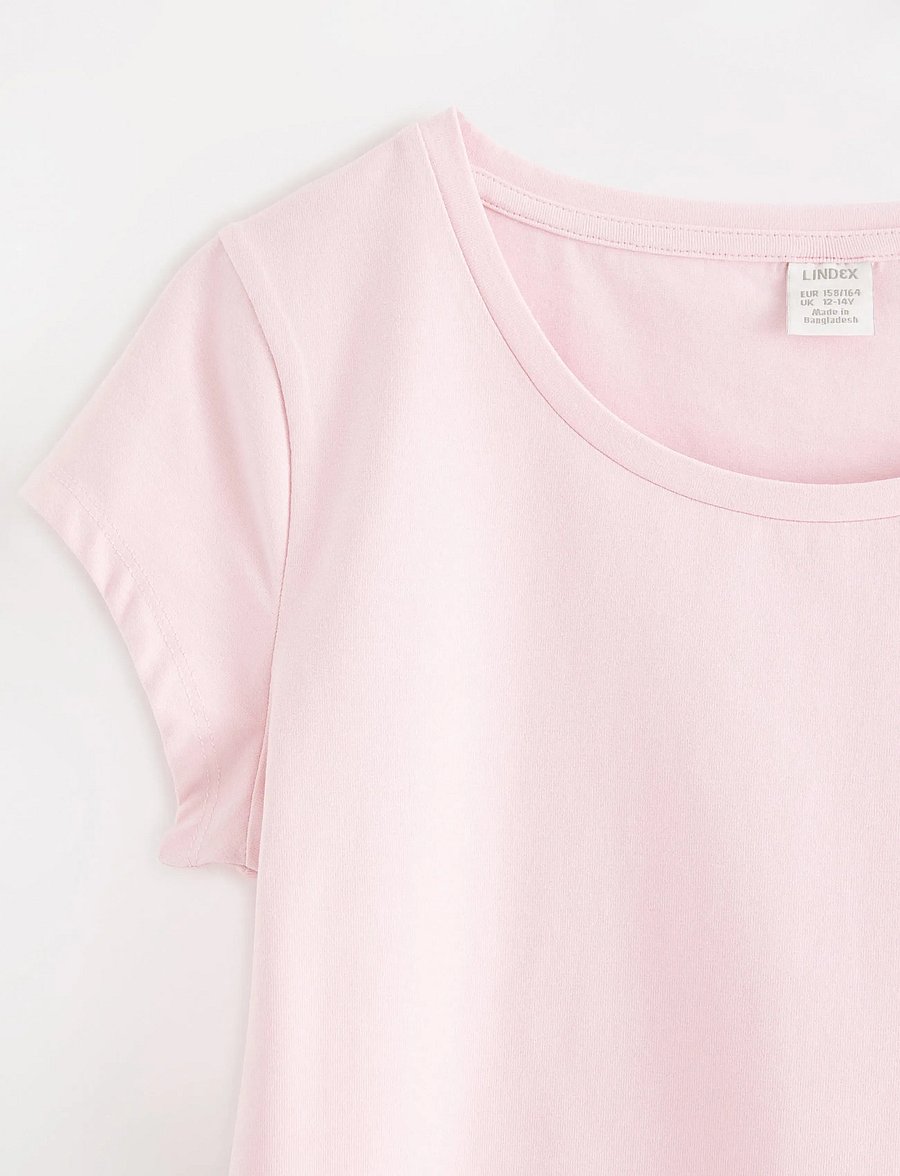Lindex - Top with cap sleeves - kortærmede t-shirts - light pink - 5