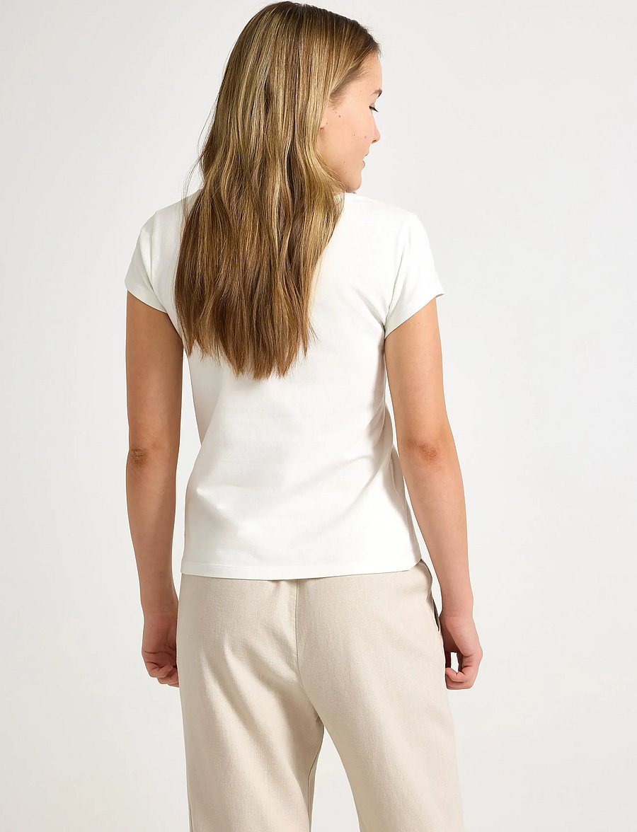 Lindex - Top with cap sleeves - kortärmade t-shirts - off white - 3