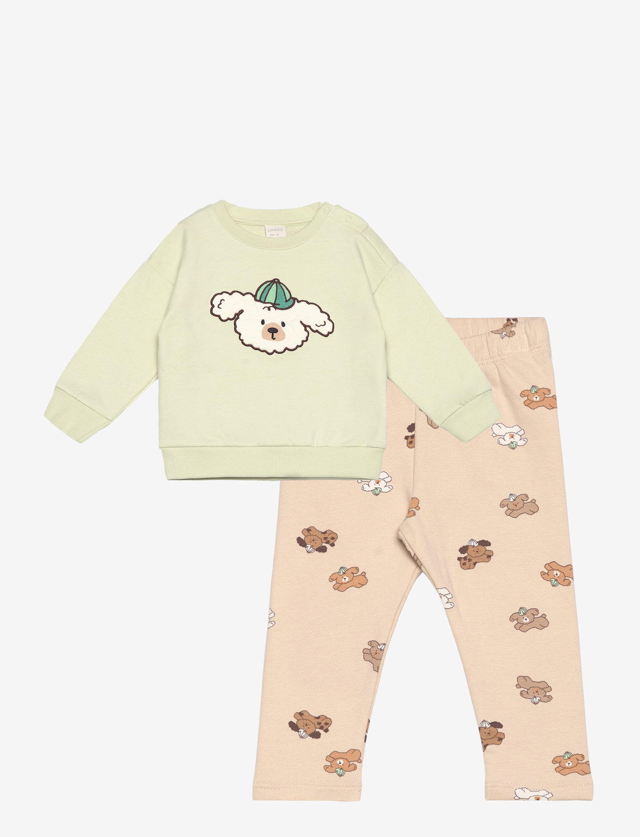 Lindex - Set sweatshirt leggings Front - lägsta priserna - light dusty green - 0