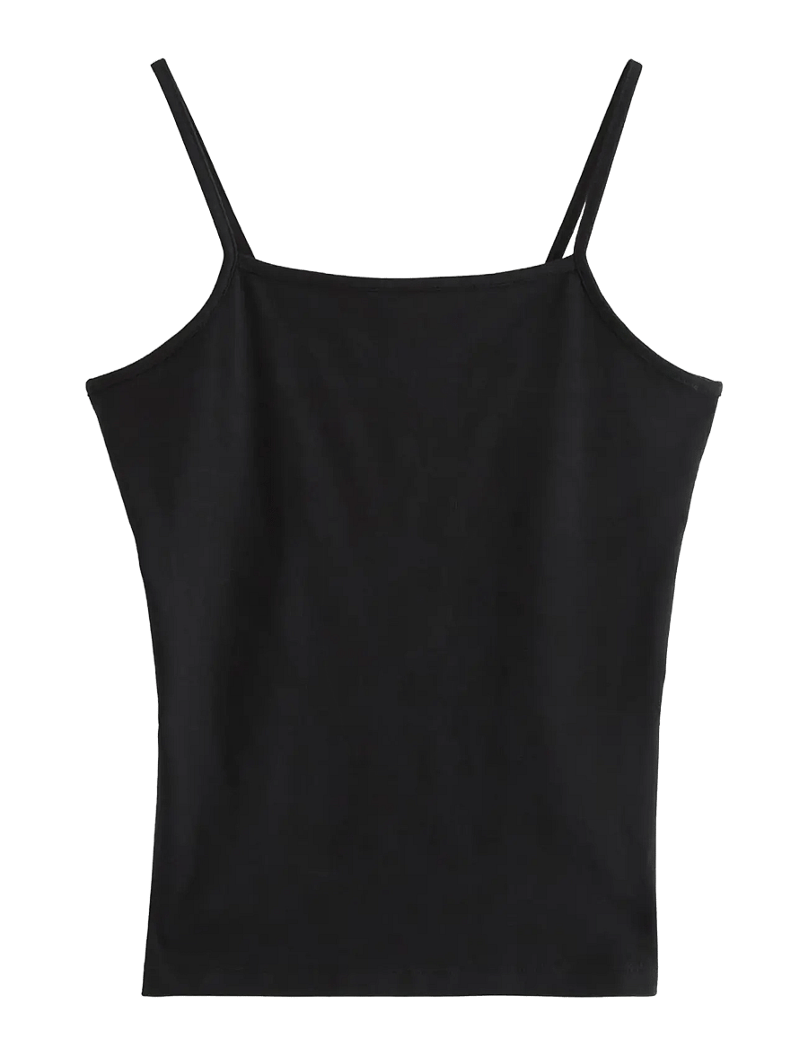 Lindex - Top strap tank top - linnen - black - 1