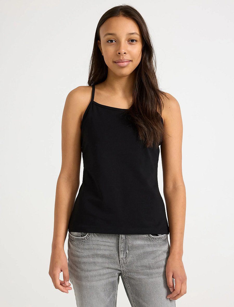 Lindex - Top strap tank top - linnen - black - 0