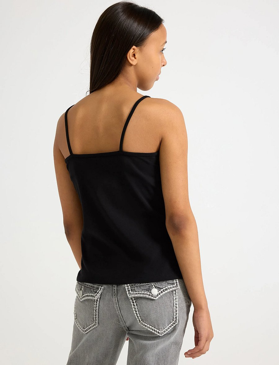Lindex - Top strap tank top - linnen - black - 3
