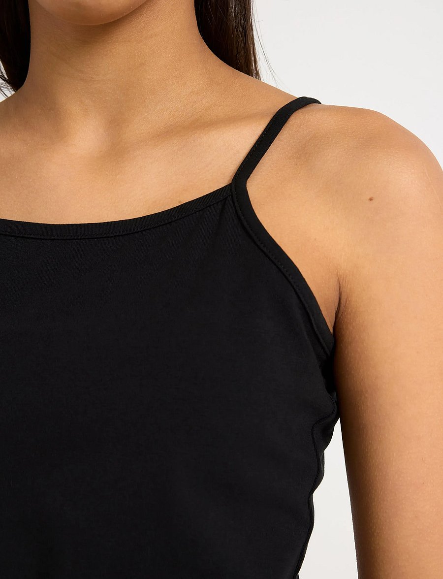 Lindex - Top strap tank top - linnen - black - 4