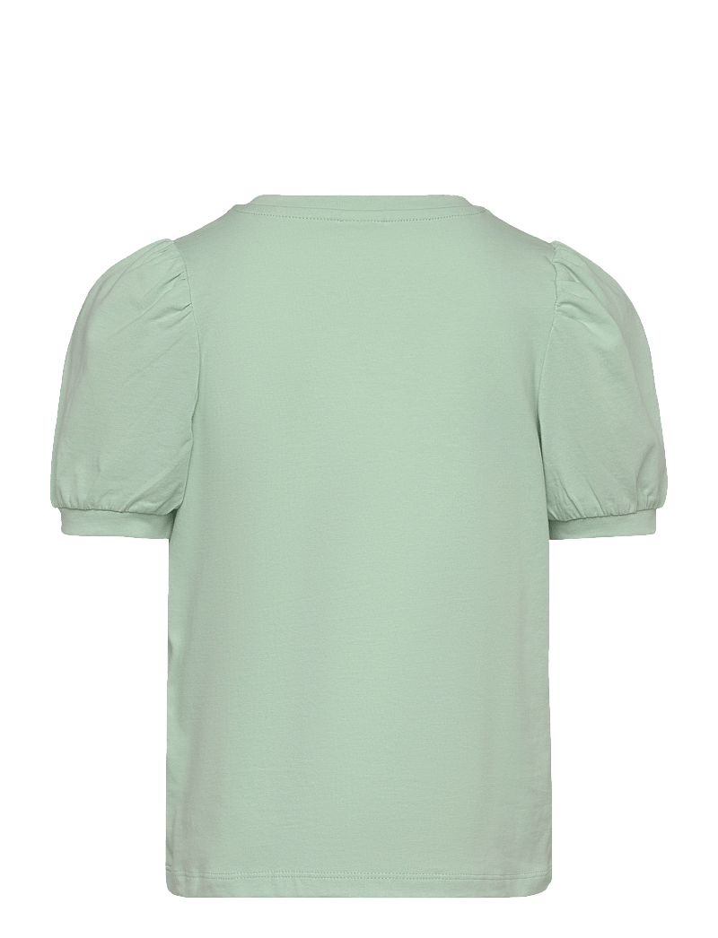 Lindex - Top basic puff sleeve - kortärmade t-shirts - light dusty green - 2