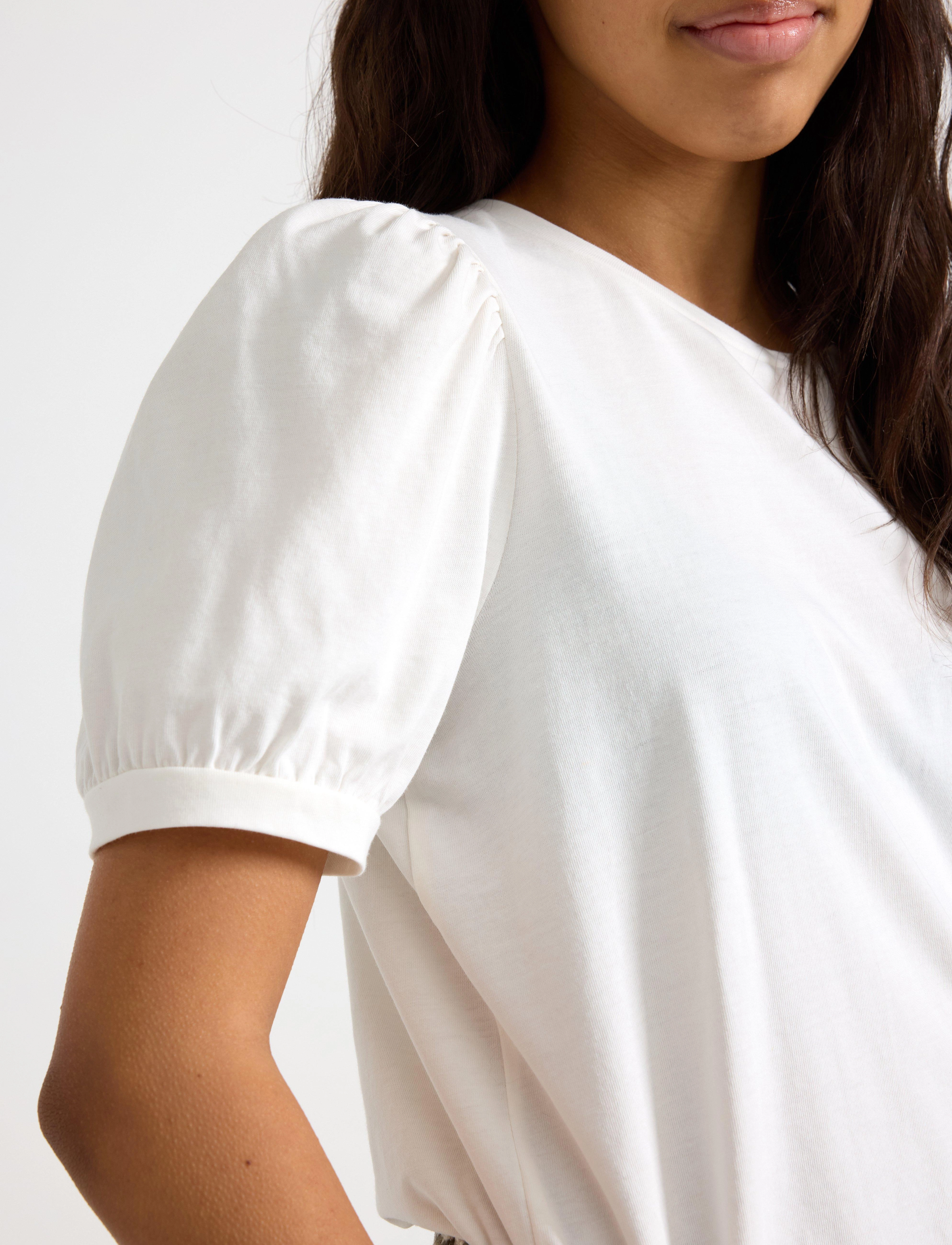 Lindex - Top basic puff sleeve - kurzärmelige - off white - 4
