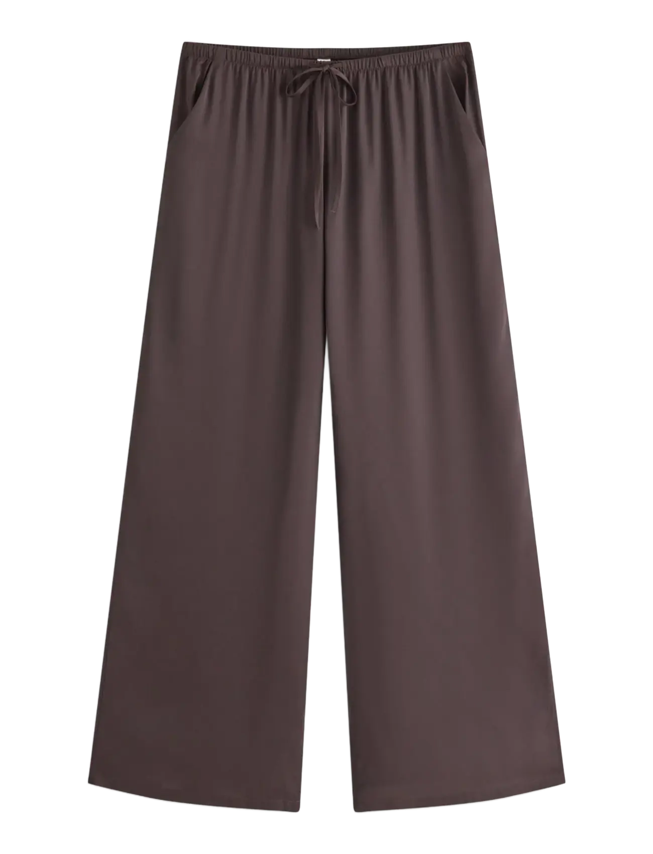 Lindex - Pyjama trousers in satin - dark dusty brown - 1