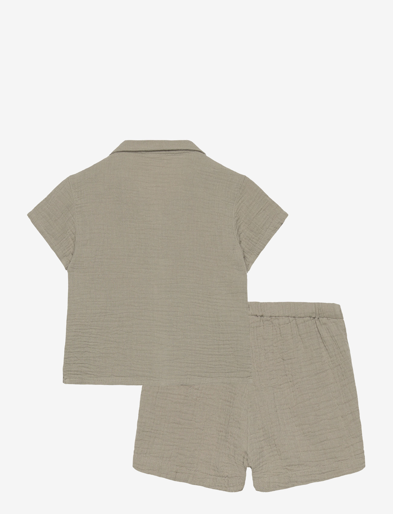 Lindex - Set shirt shorts gauze - dusty green - 1