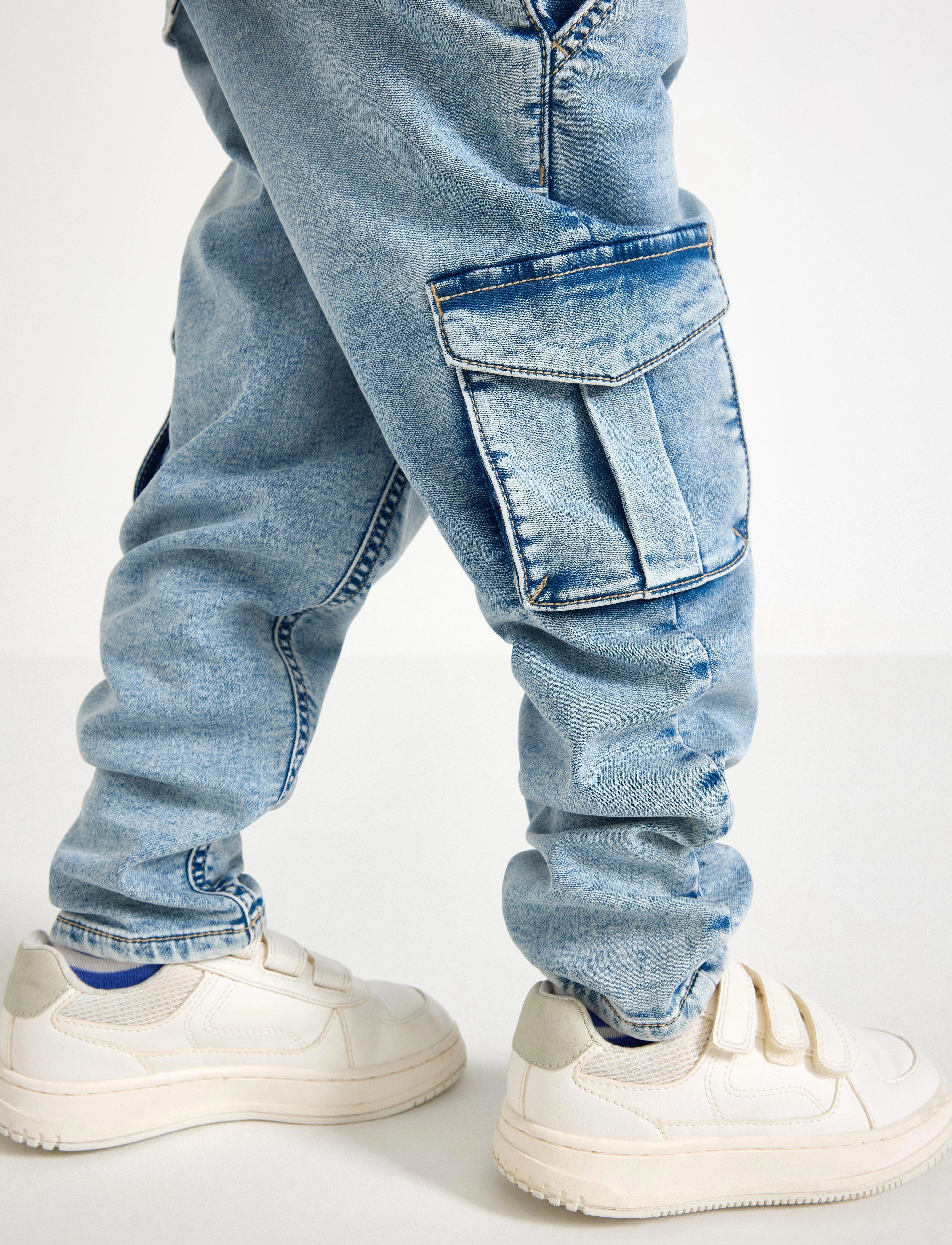 Lindex - Trousers denim Wilmer jersey c - denim - 4