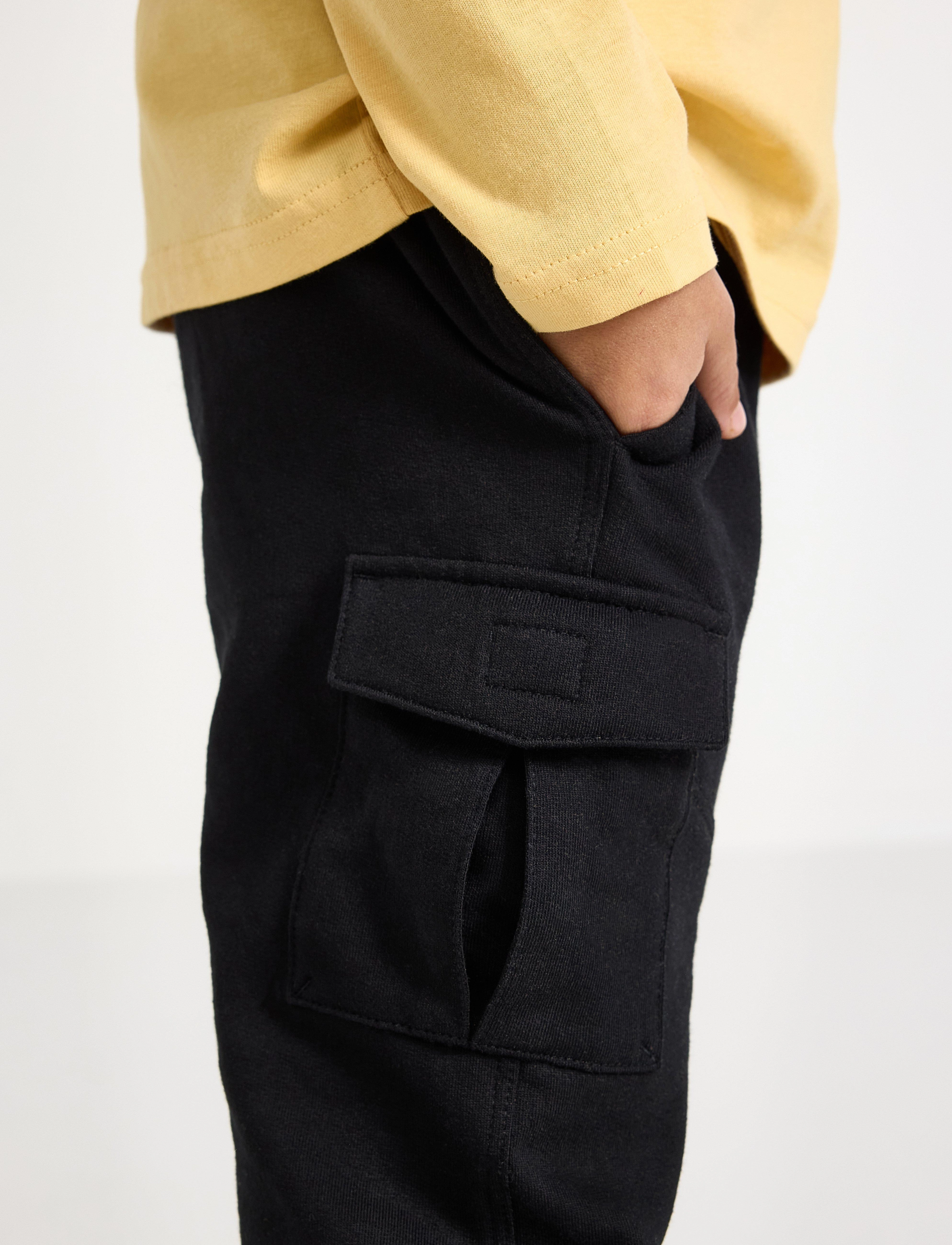 Lindex - Trousers Cargo Jersey SS25 - sporta bikses - black - 4
