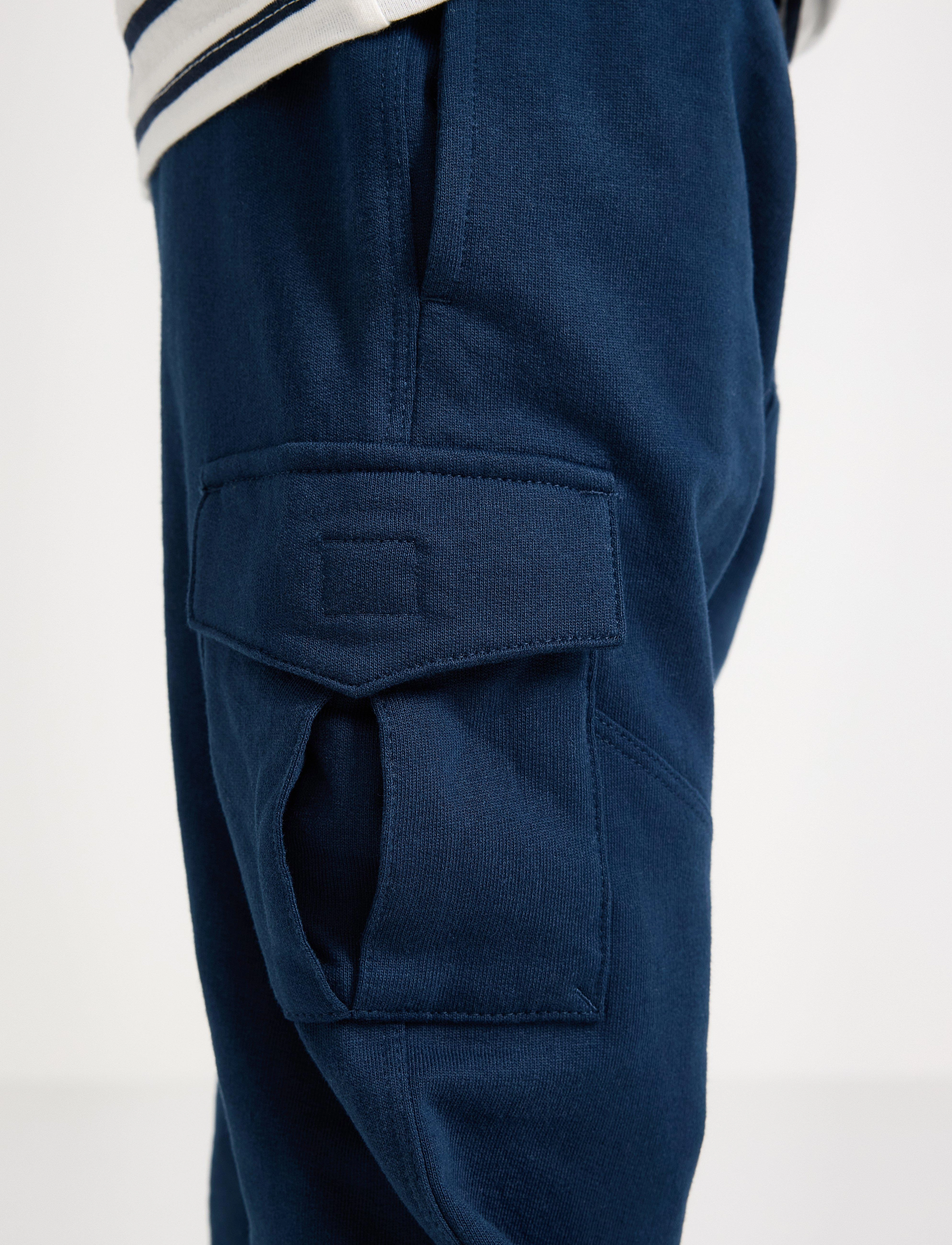 Lindex - Trousers Cargo Jersey SS25 - sweatpants - dark blue - 4