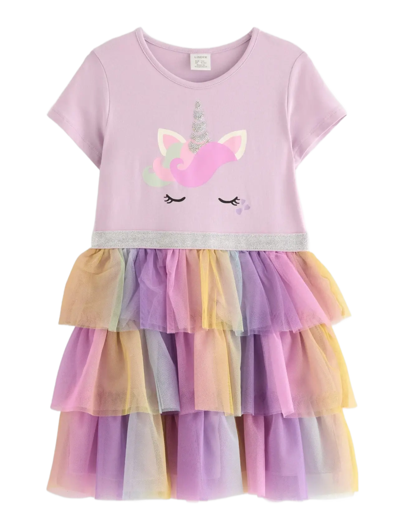 Dress ss unicorn face mesh ski - LIGHT LILAC