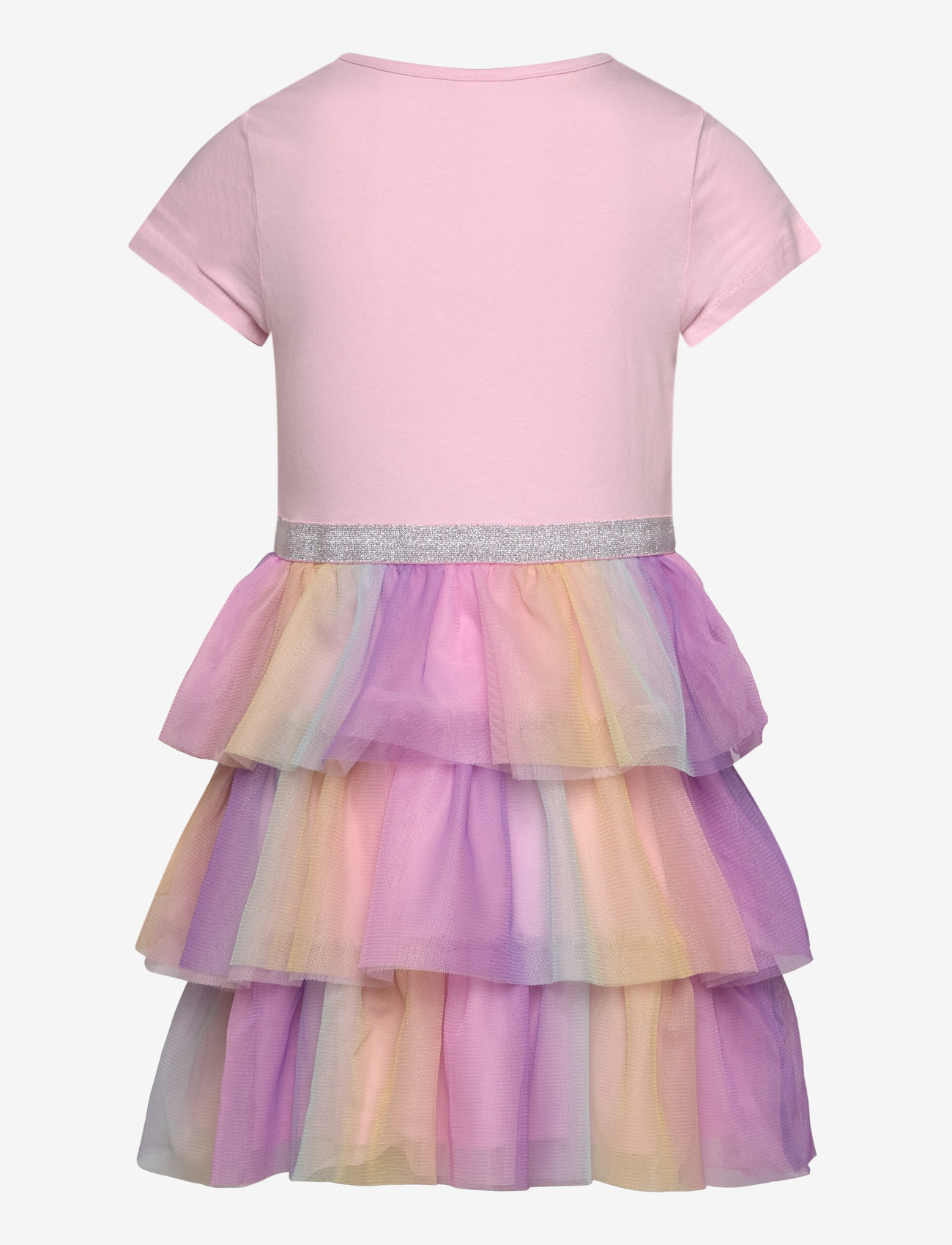 Lindex - Dress ss unicorn face mesh ski - short-sleeved casual dresses - light pink - 2