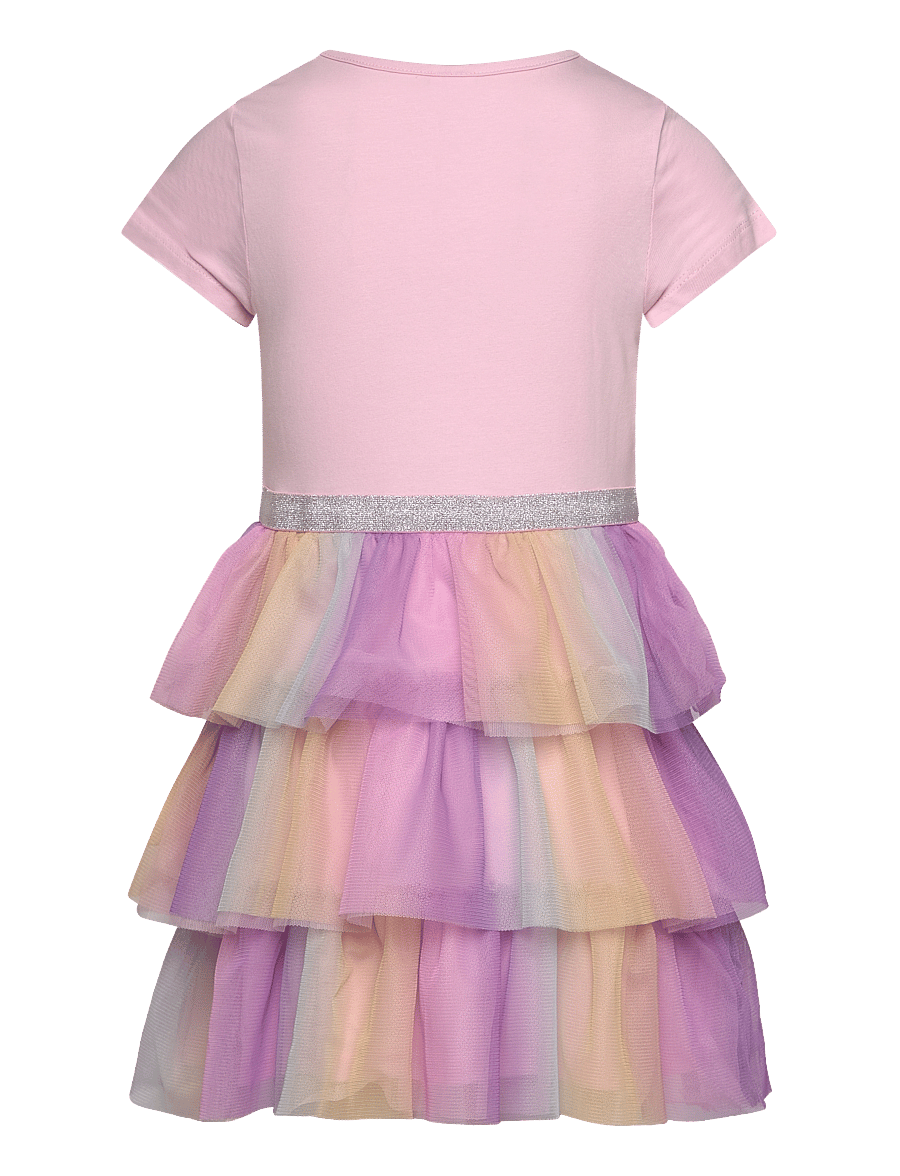 Lindex - Short-sleeved flounce dress - kurzärmelige freizeitkleider - light pink - 2