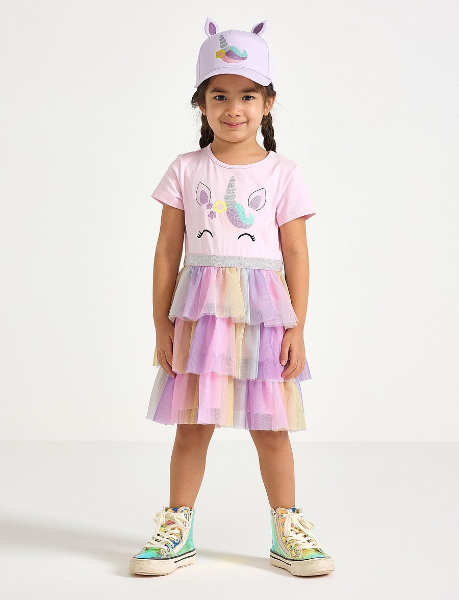 Lindex - Short-sleeved flounce dress - kurzärmelige freizeitkleider - light pink - 0