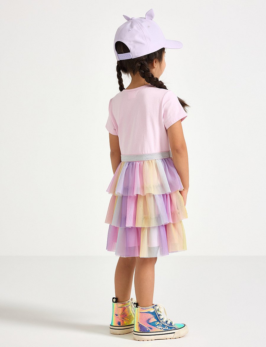 Lindex - Short-sleeved flounce dress - kurzärmelige freizeitkleider - light pink - 3