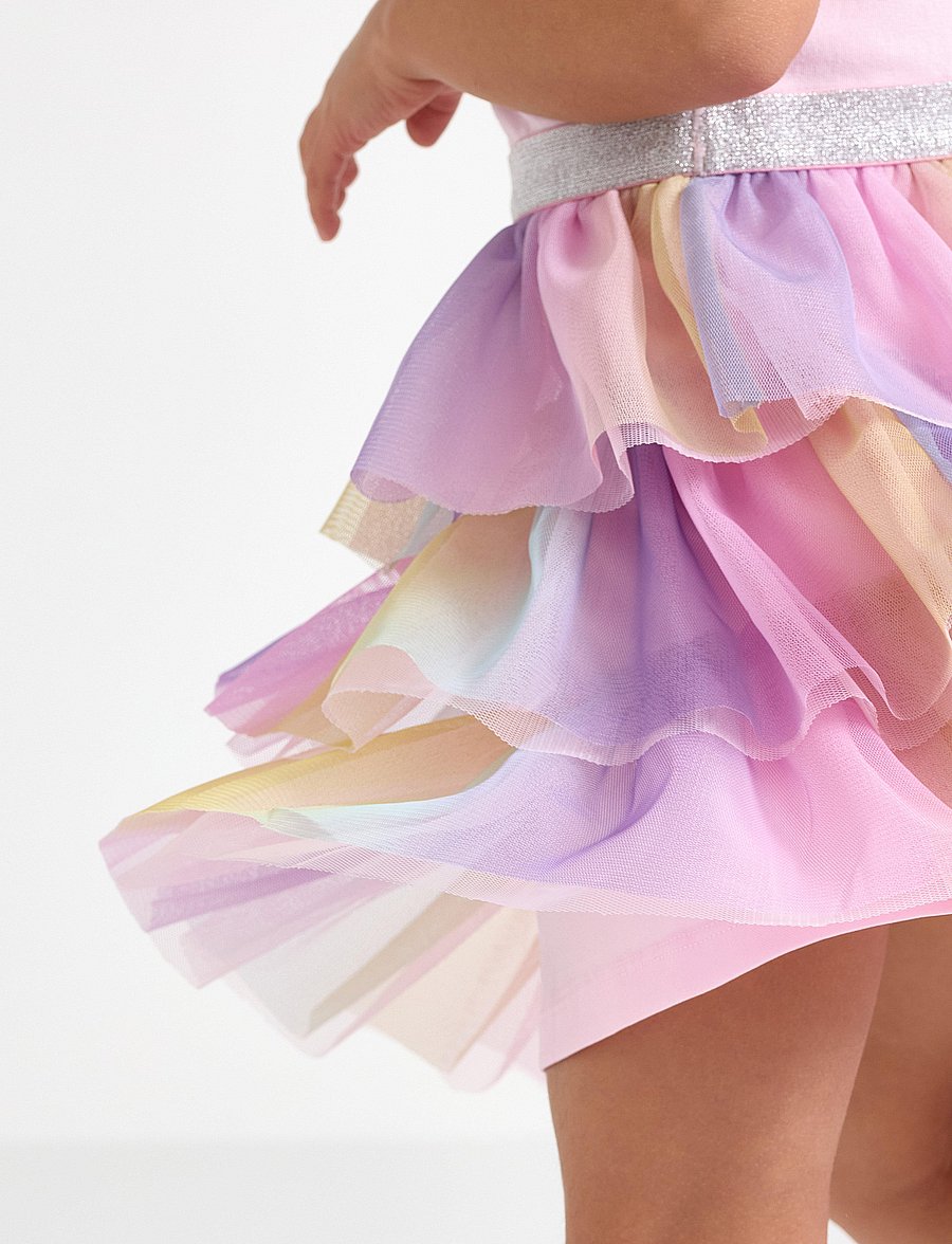 Lindex - Short-sleeved flounce dress - kurzärmelige freizeitkleider - light pink - 4