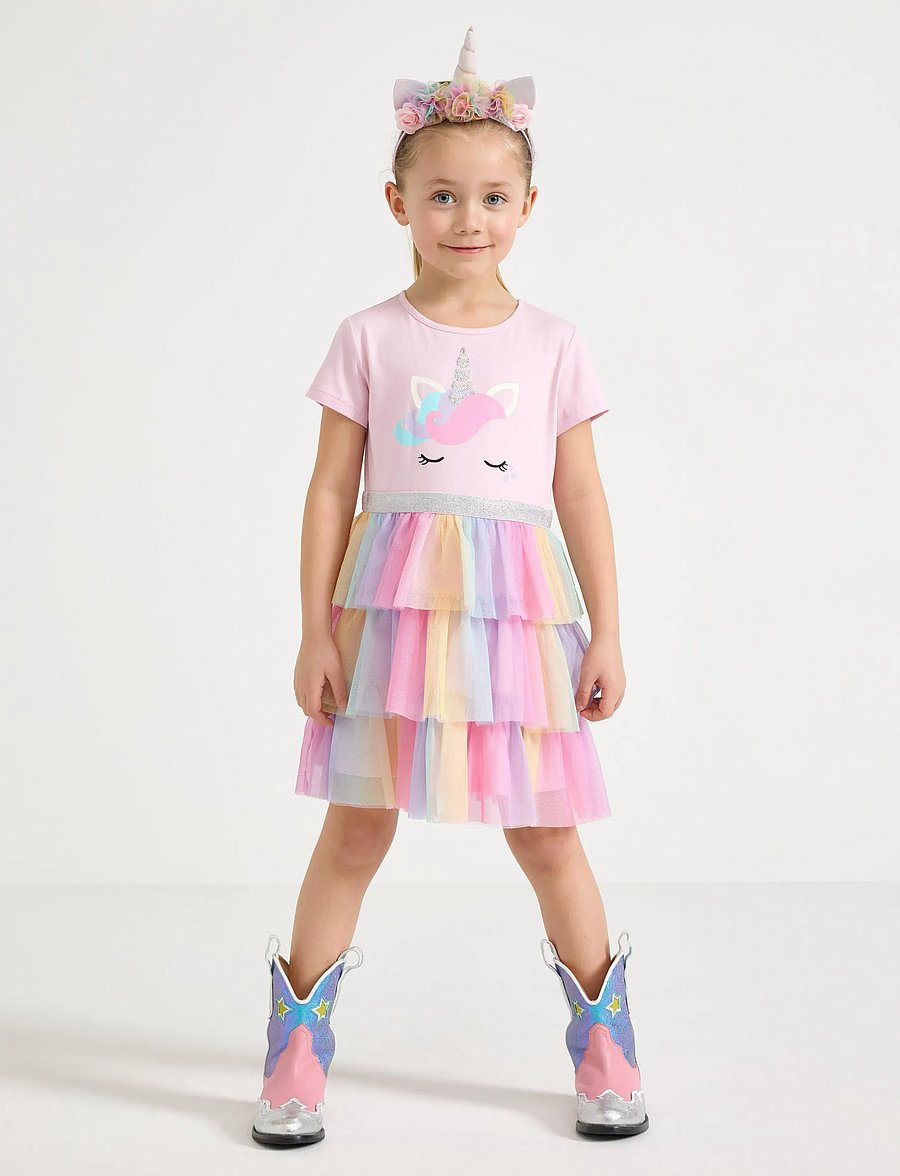 Lindex - Short-sleeved flounce dress - kortærmede hverdagskjoler - light pink - 0