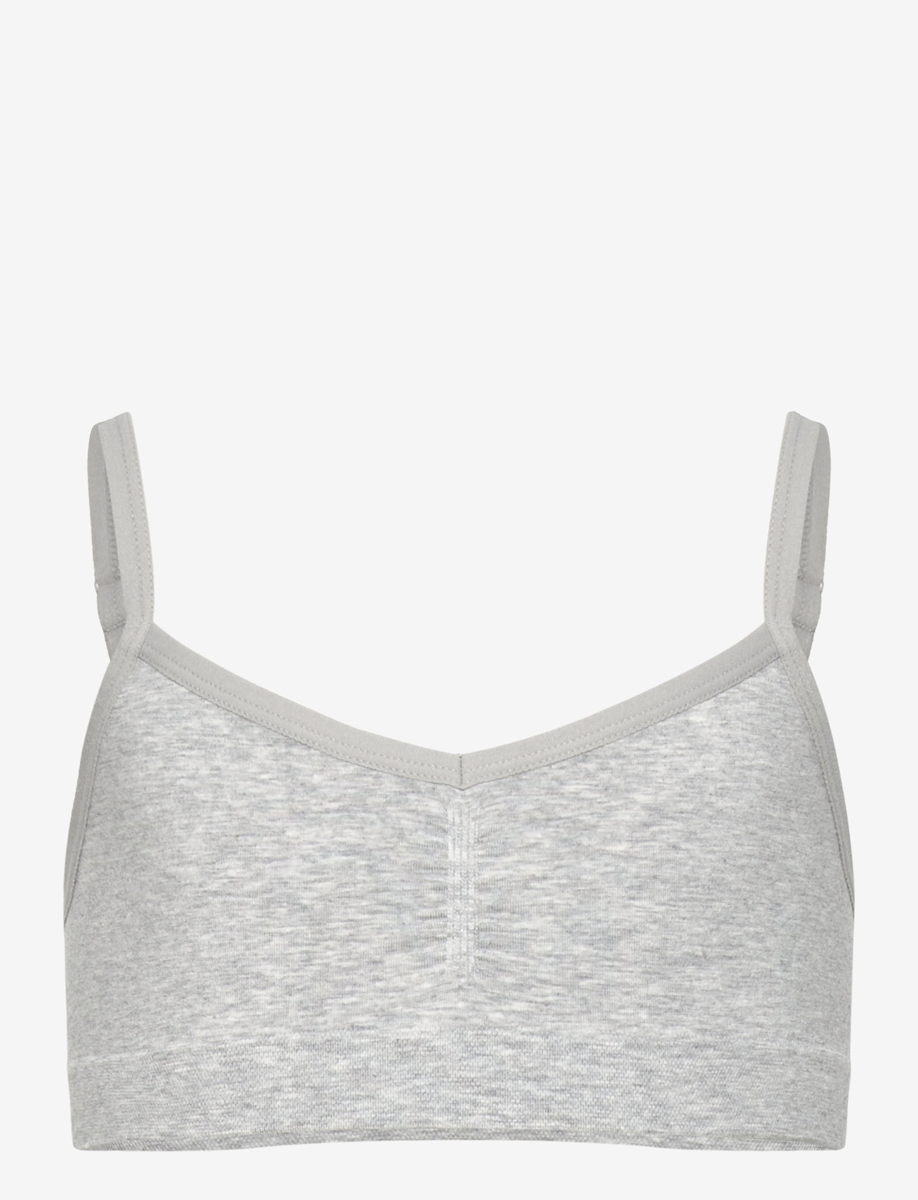 Lindex - Top seamless v neck melange - light grey melange - 0