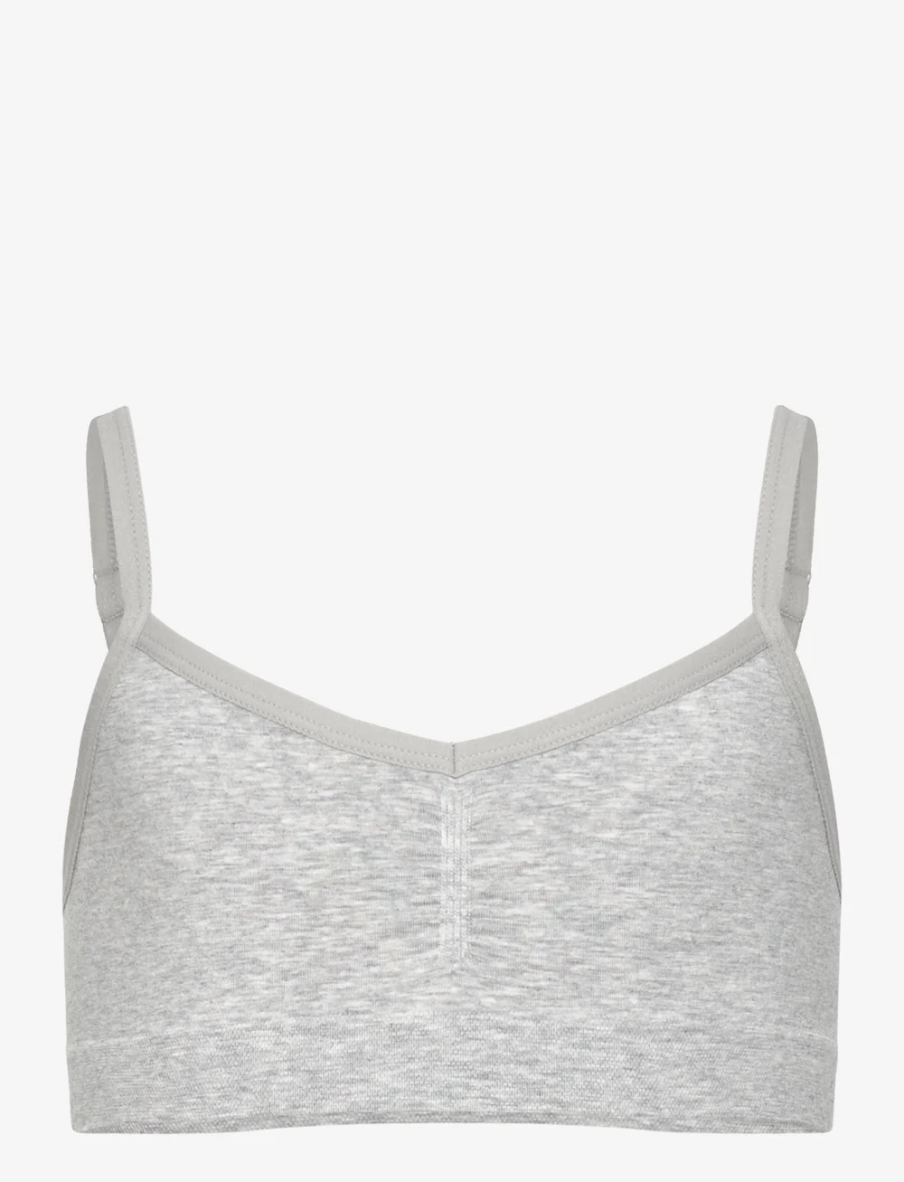 Lindex - Top seamless v neck melange - oberteile - light grey melange - 0