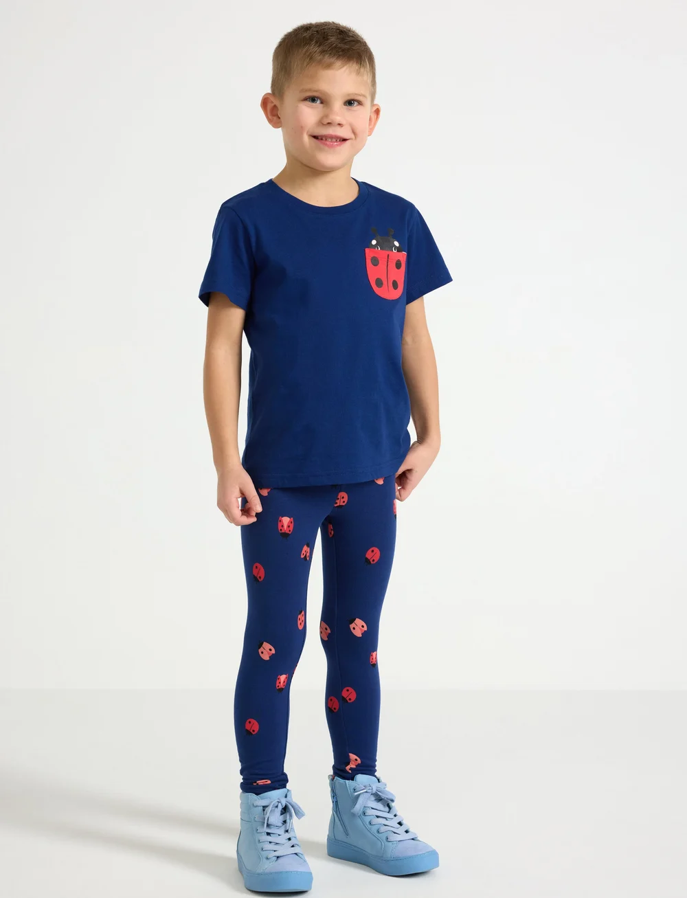 Lindex - Leggings Ladybug AOP - leggingsit - dark blue - 0