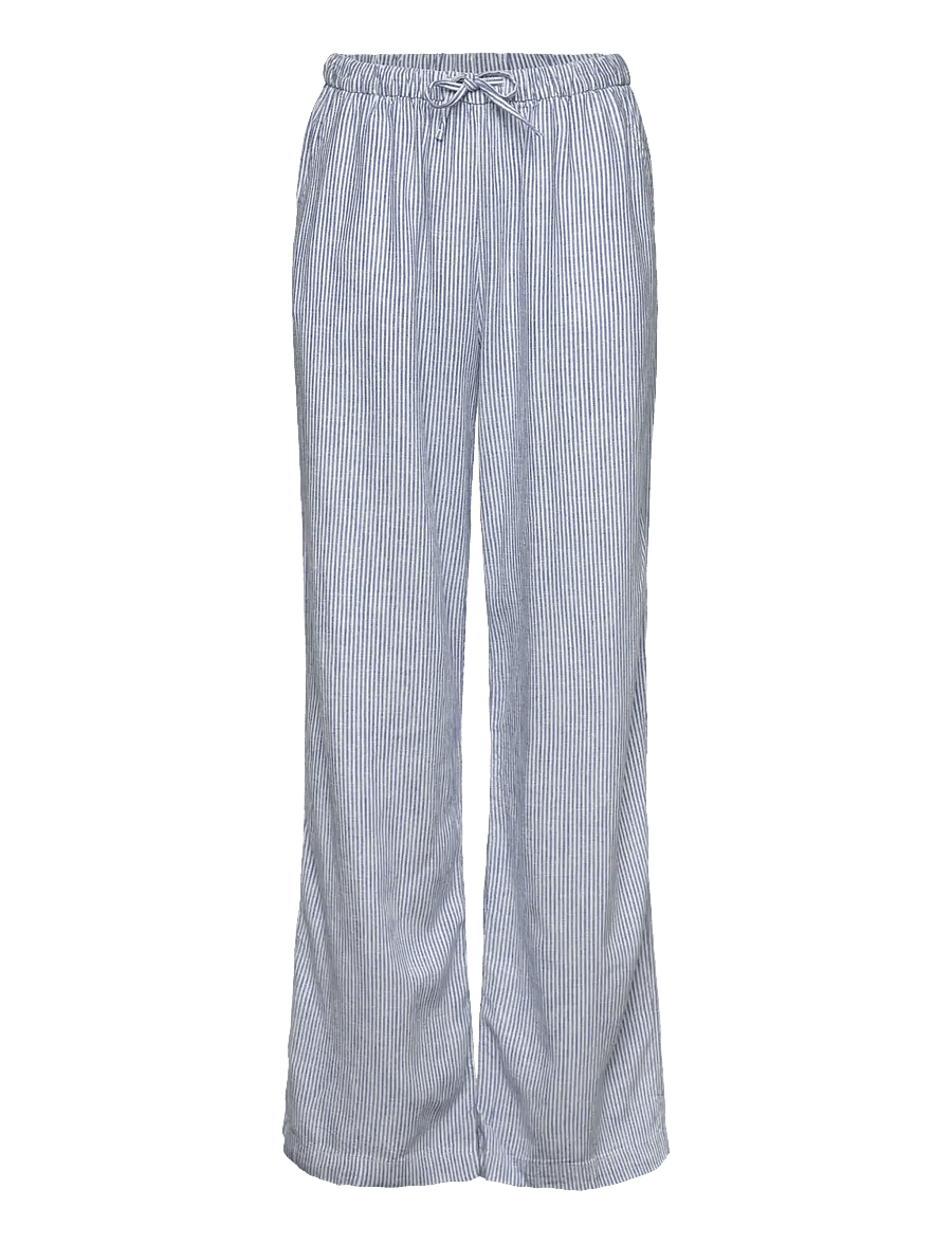 Lindex - Trousers Linen blend - bukser - blue - 0