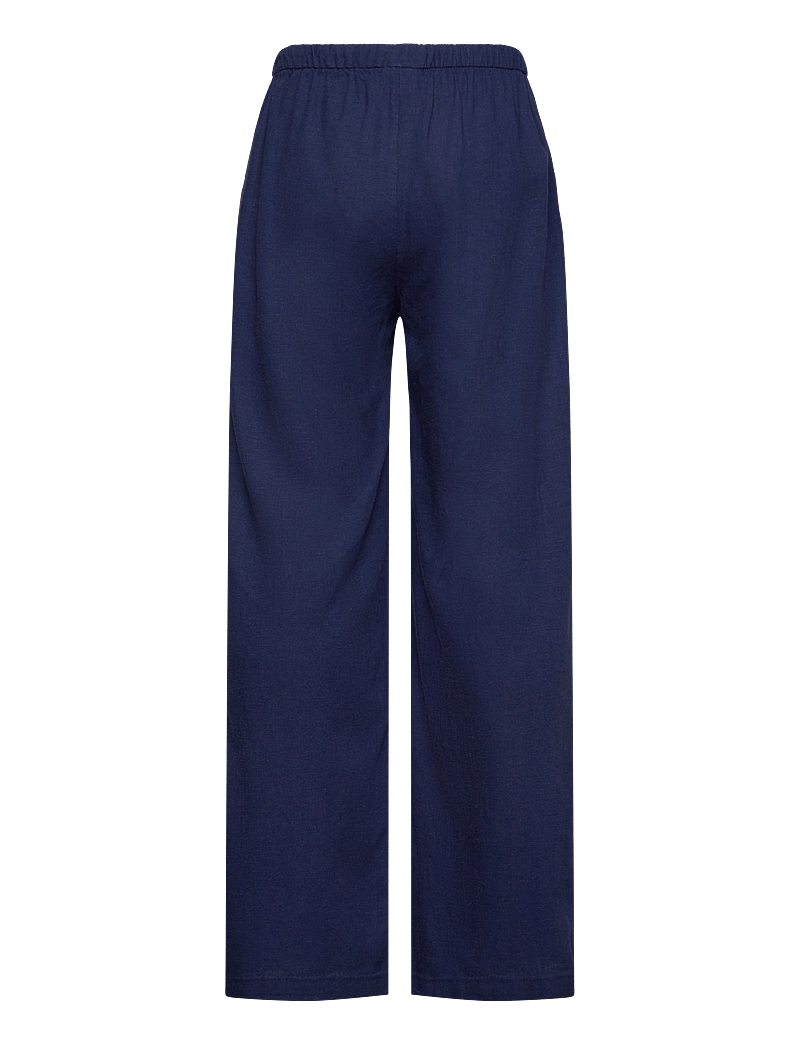 Lindex - Trousers Linen blend - linane riietus - dark blue - 1