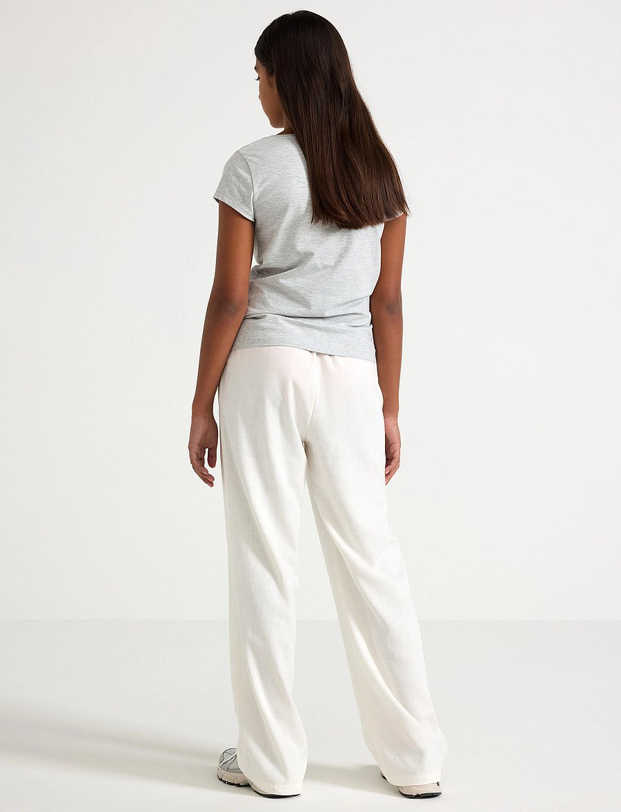 Lindex - Trousers Linen blend - bukser - off white - 3