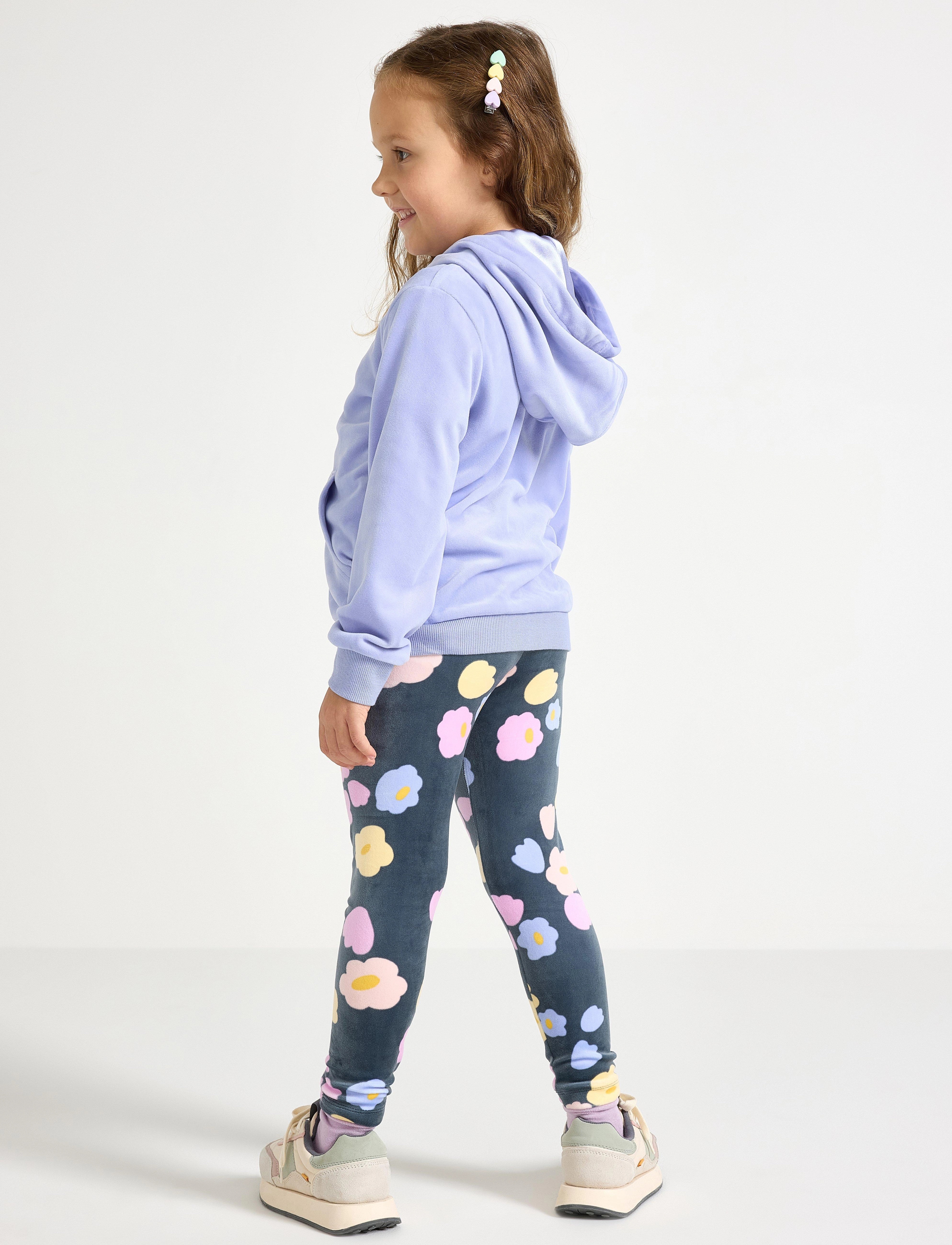 Lindex - Leggings velour bloom AOP - leggings - dark grey - 3