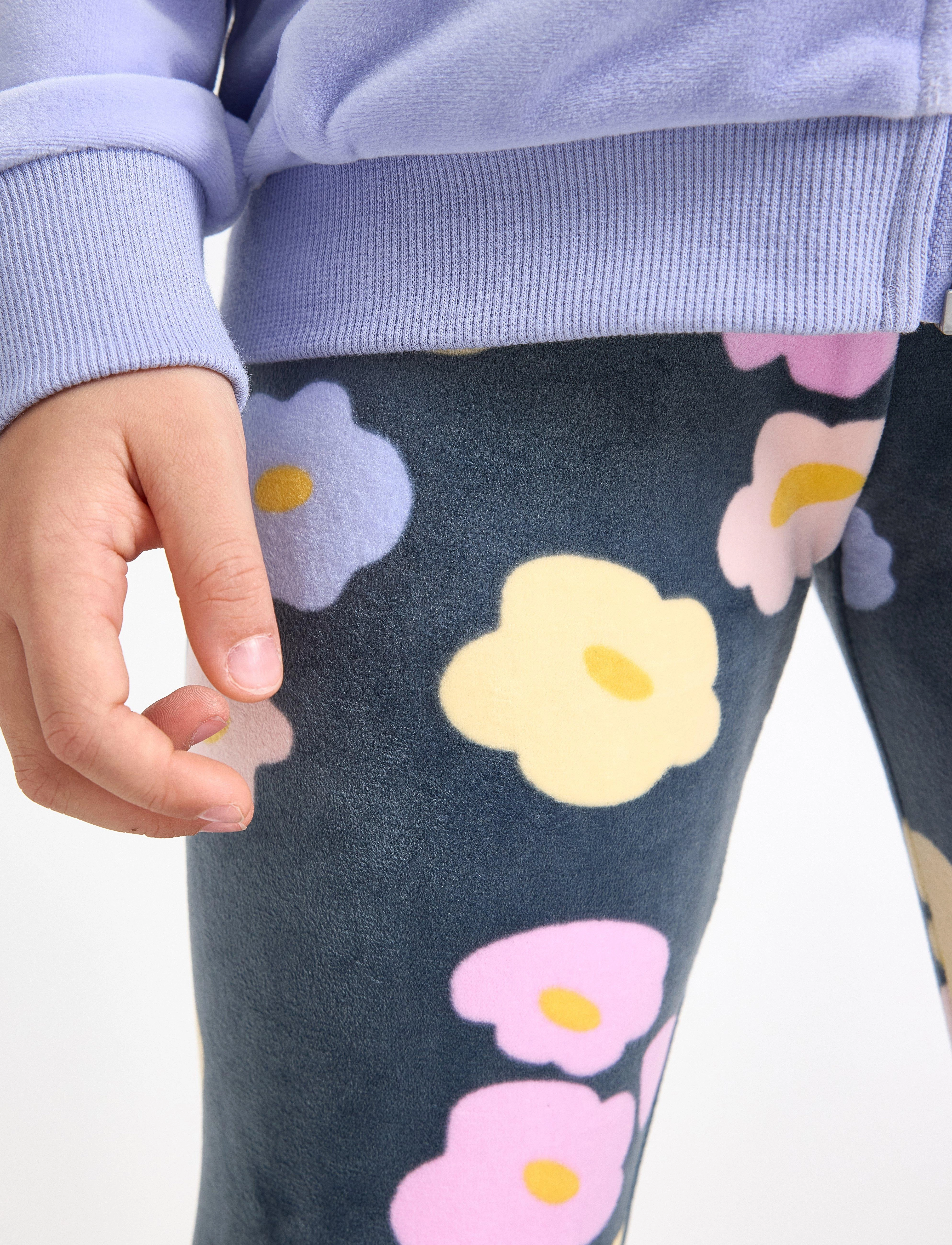 Lindex - Leggings velour bloom AOP - leggings - dark grey - 4