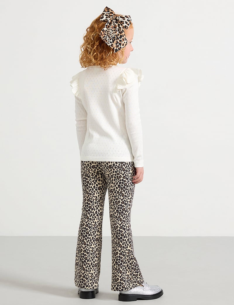 Lindex - Leggings flare leo AOP - leggings - light beige - 3