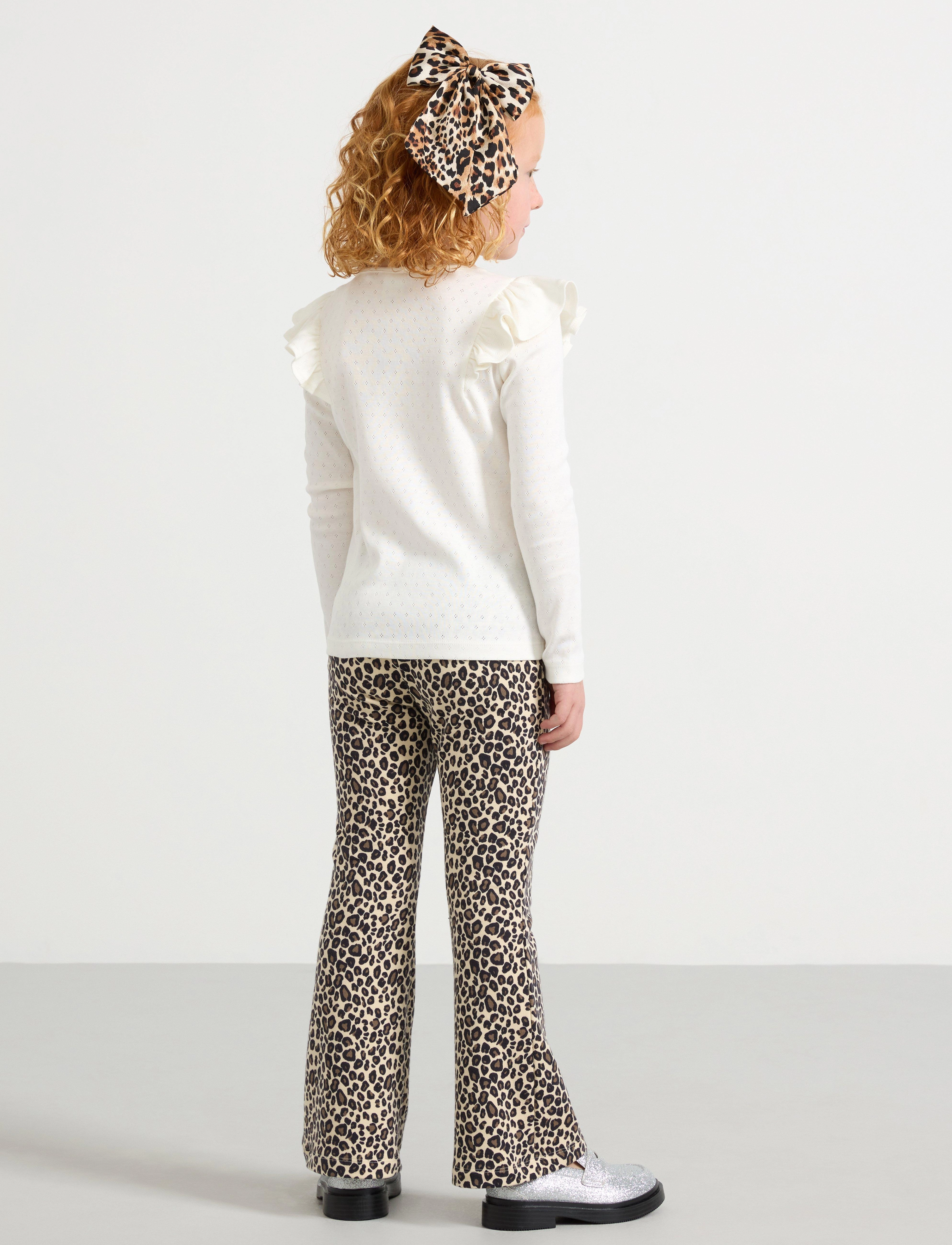 Lindex - Leggings flare leo AOP - light beige - 3